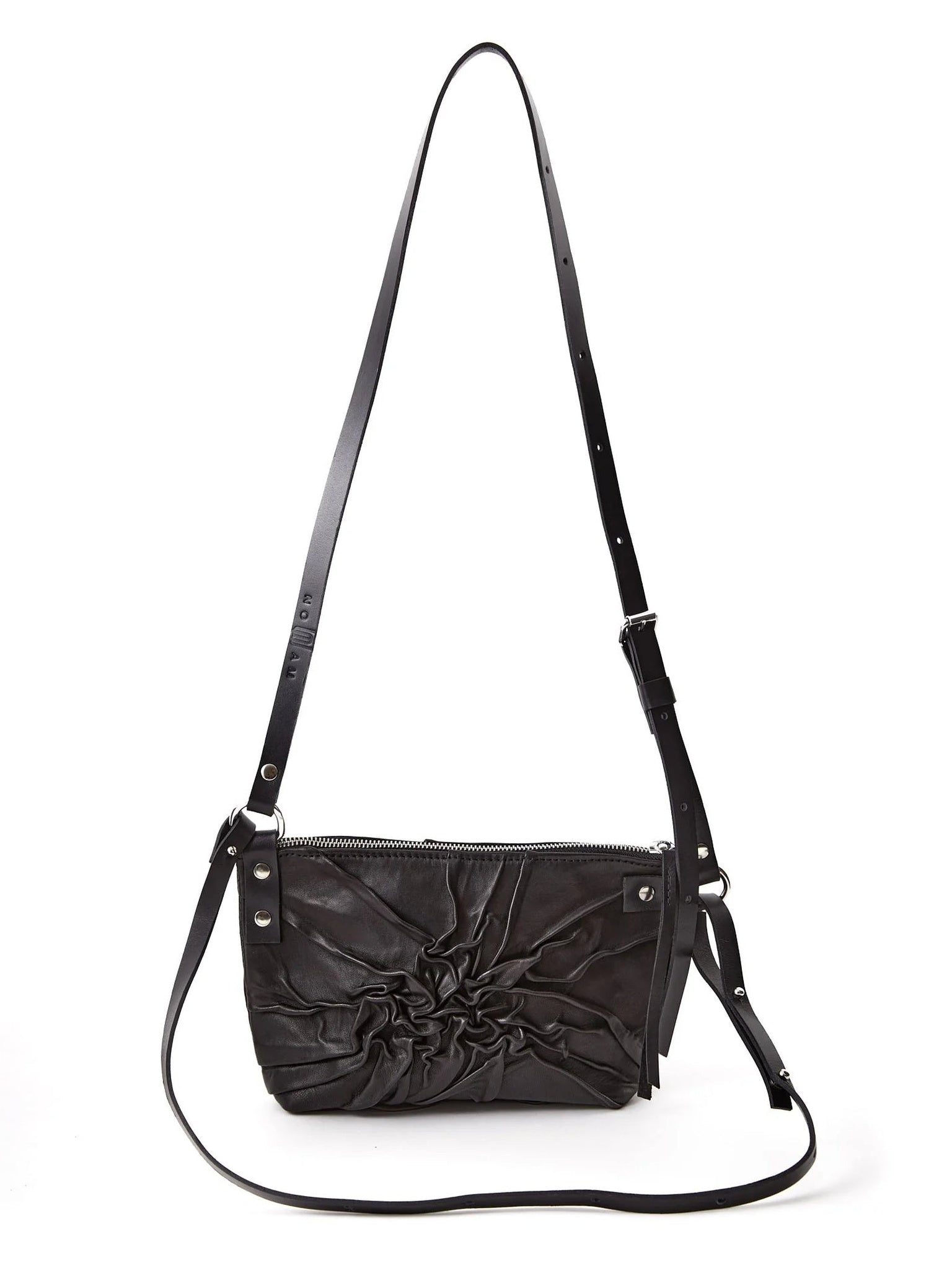 NOAM Gathered Leather Multiway Bag – front product view