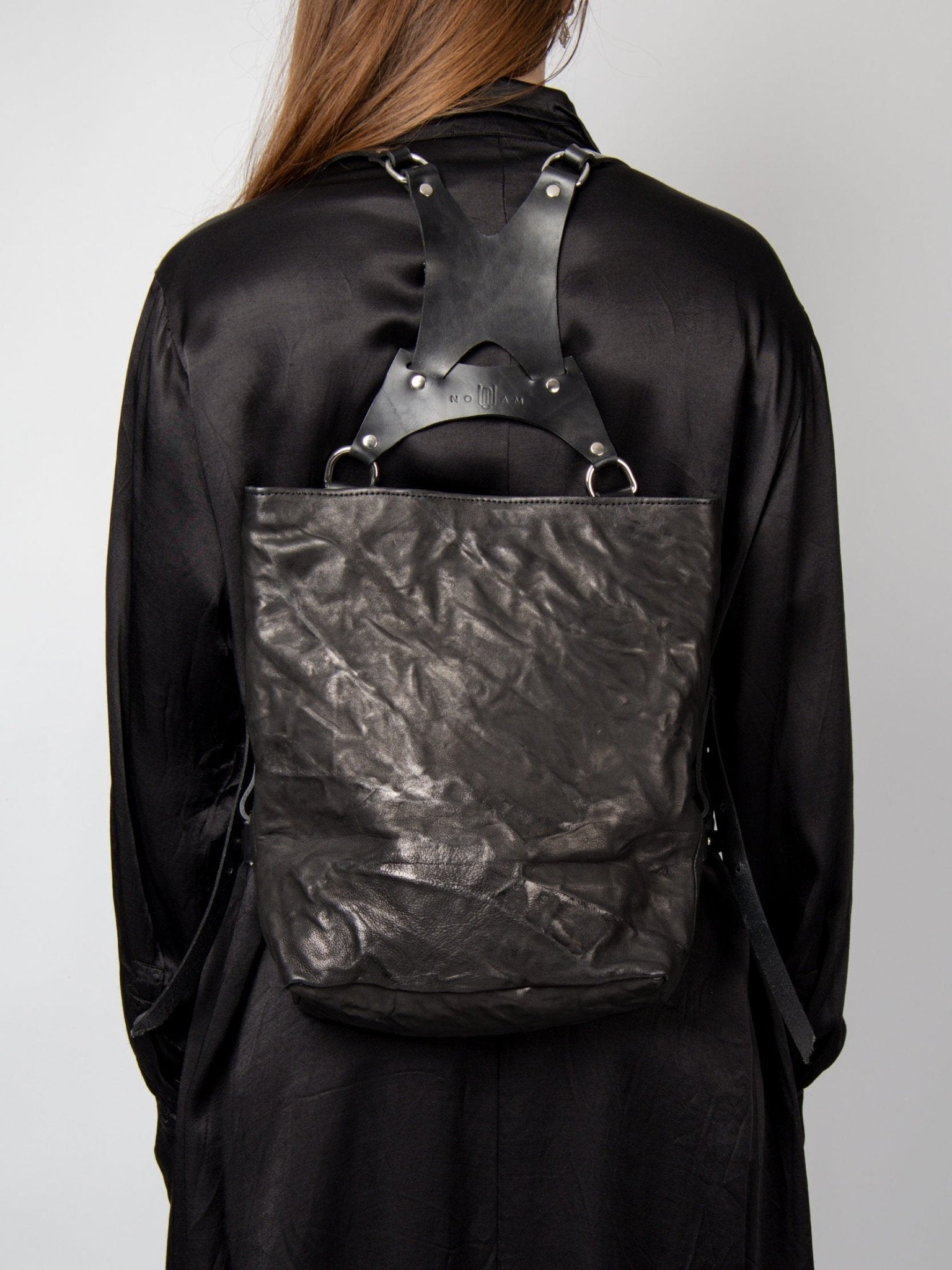 NOAM Oyster Backpack, backpack worn on back view