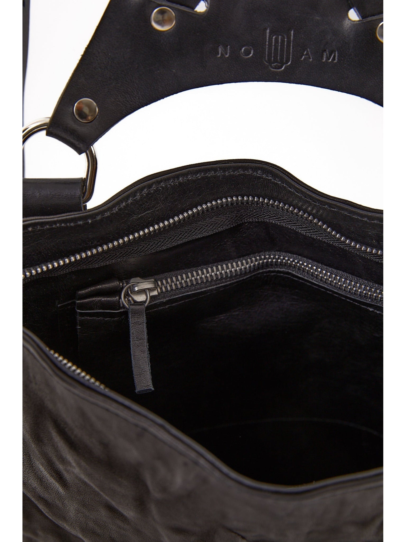 NOAM Oyster Backpack, open top and zipper detail close-up