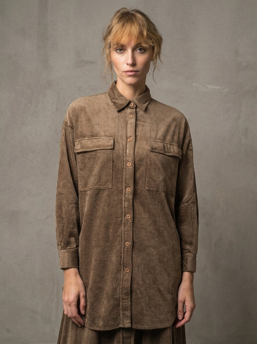 TRANSIT - Corduroy long shirt - Mid Shot Portrait - AI Generated V2