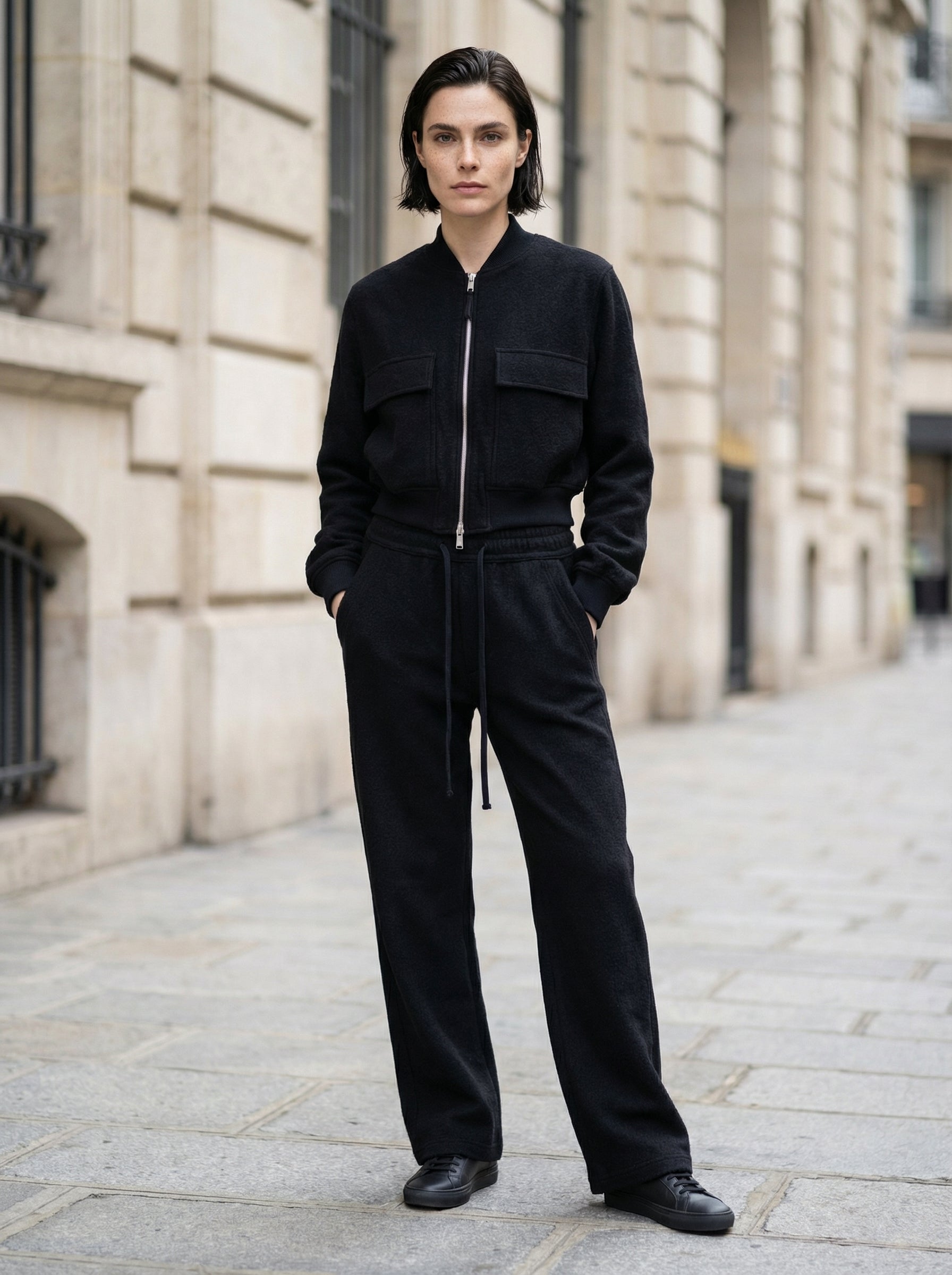 THOM KROM - Wool Bomber Jacket - Full Body - Front Standing