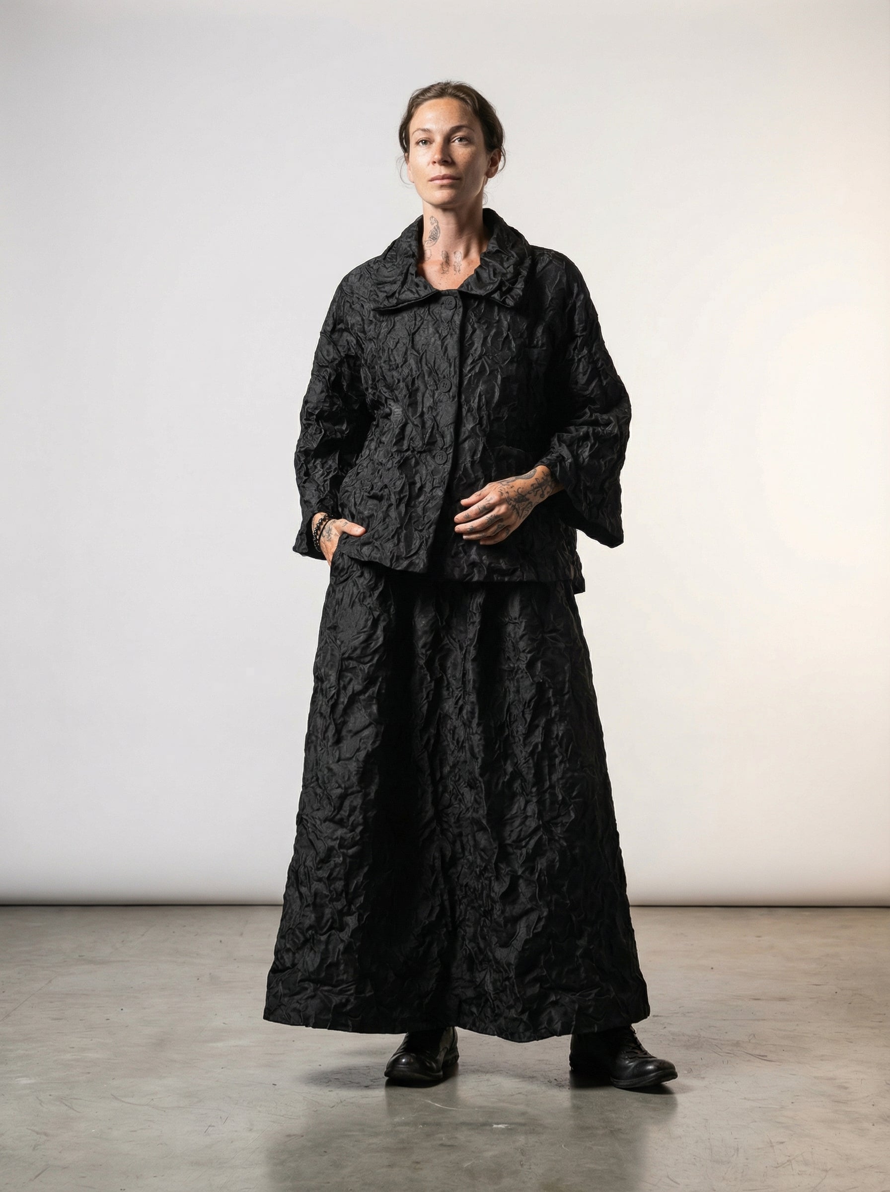 NOSTRA SANTISSIMA - Textured Short Jacket - Editorial - Creative Angle - Tel Aviv Street Style