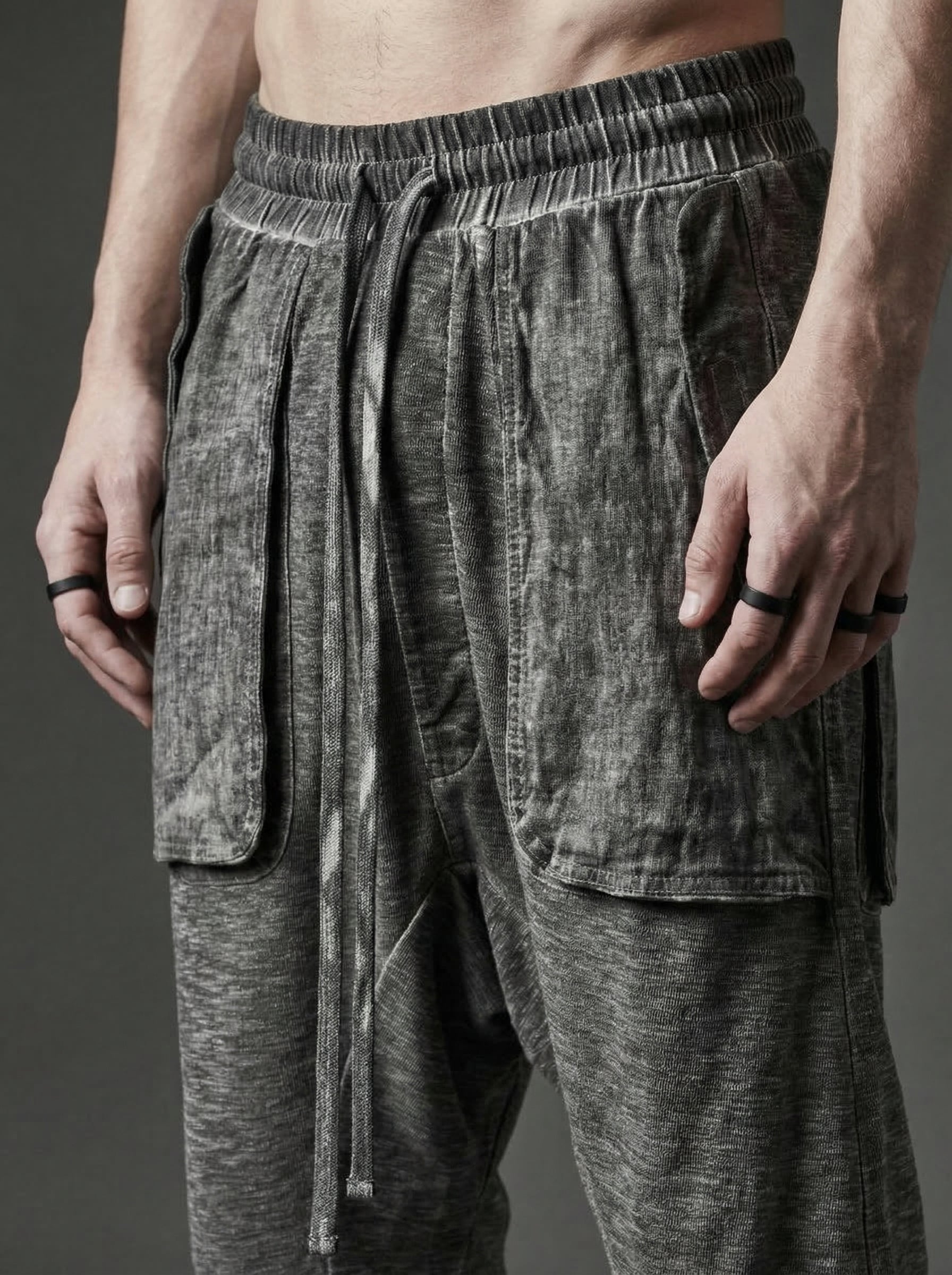THOM KROM - Matmix Linen-Patch Trousers - Detail & Texture Close-Up
