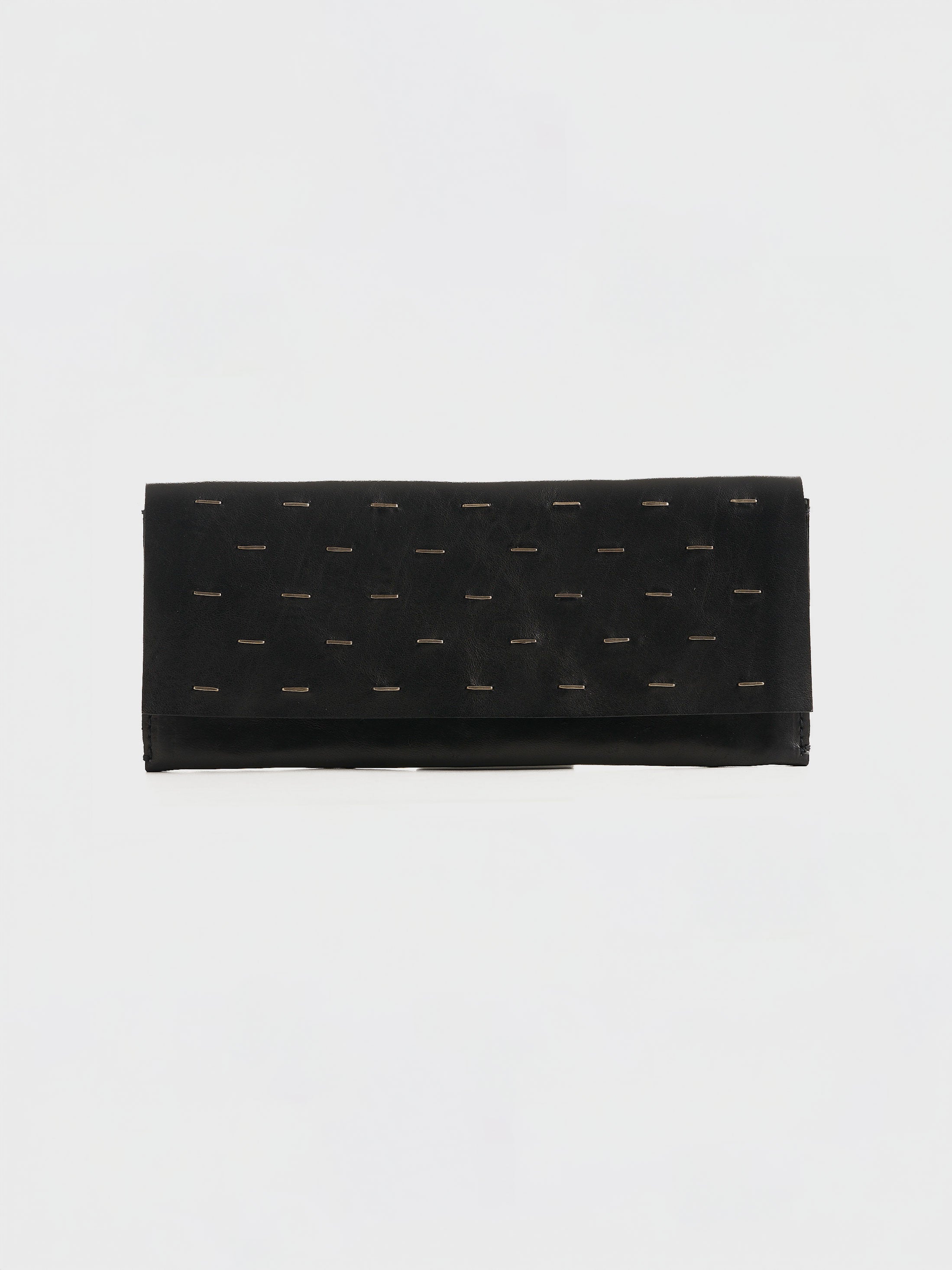 Leather Wallet with Silver Staples