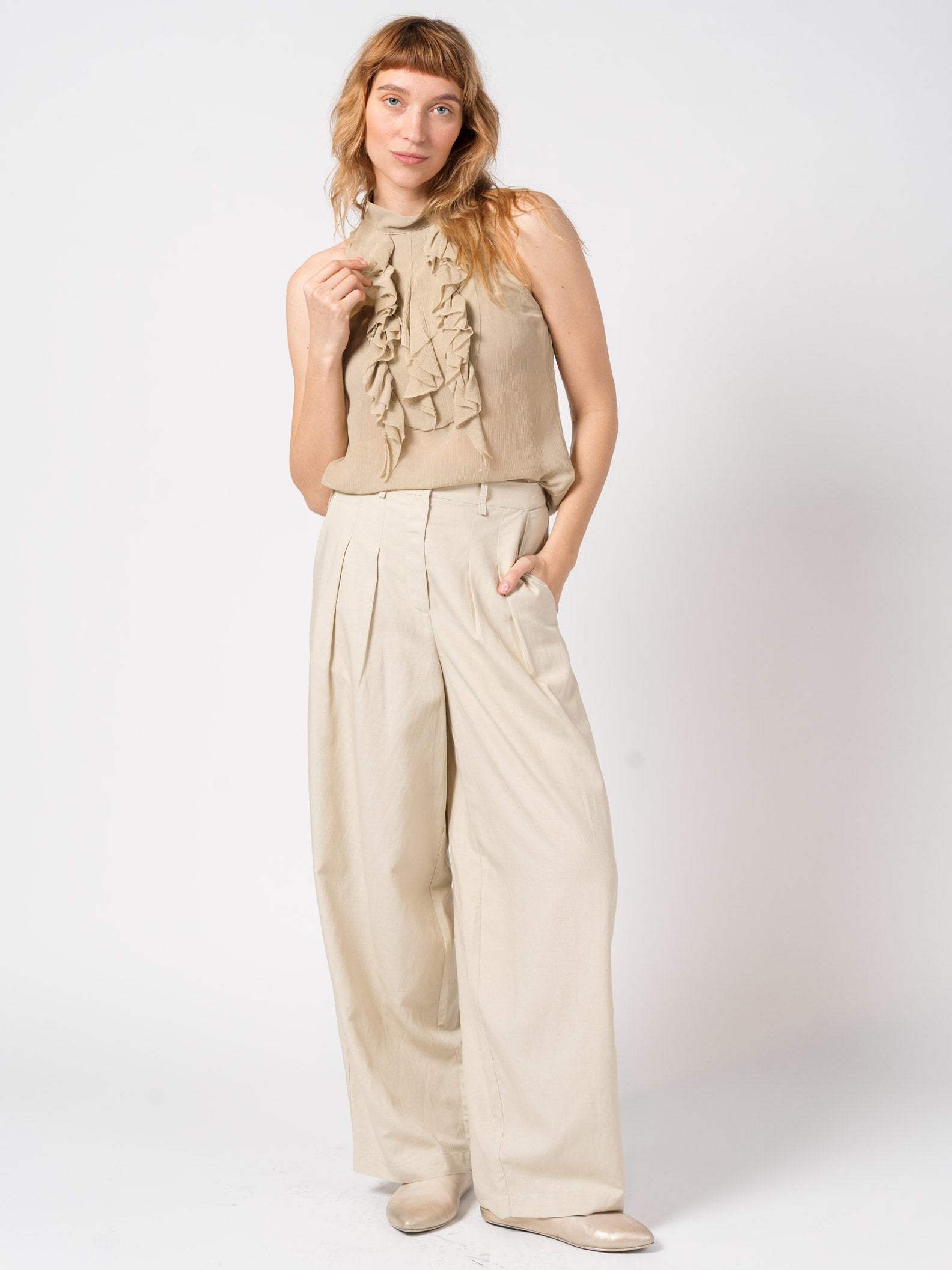 Wide-Leg Pleated Trousers - INN7