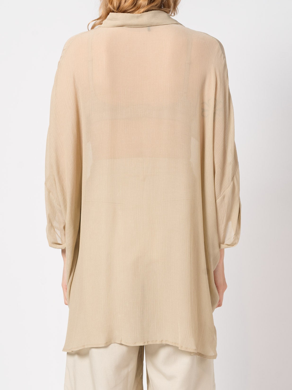 Sheer Relaxed Button-Up Shirt - INN7