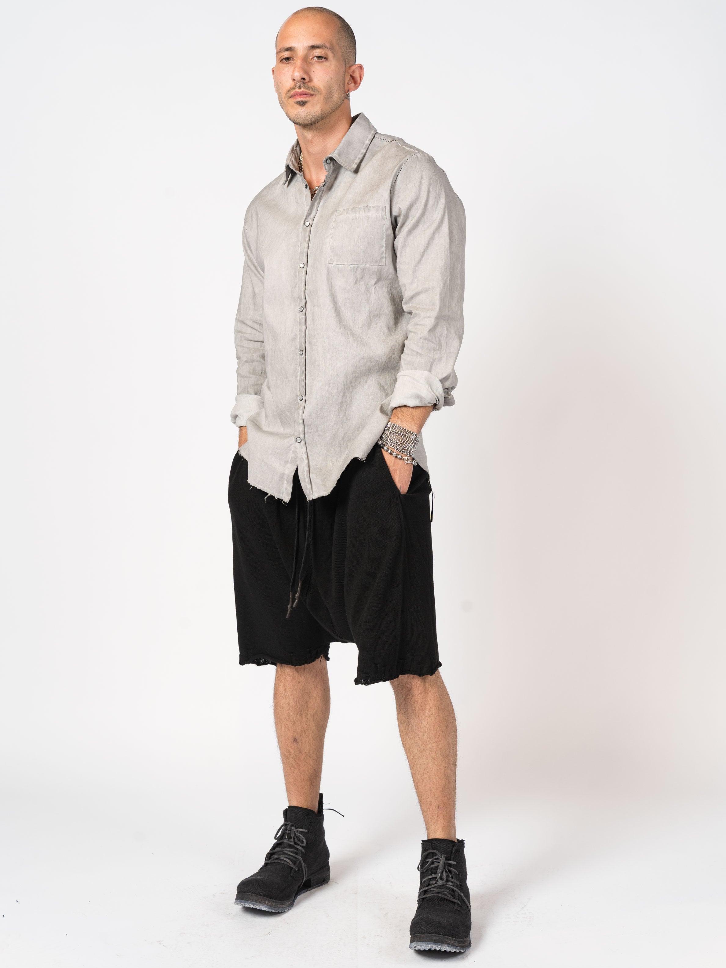 Distressed Linen Blend Shirt - INN7