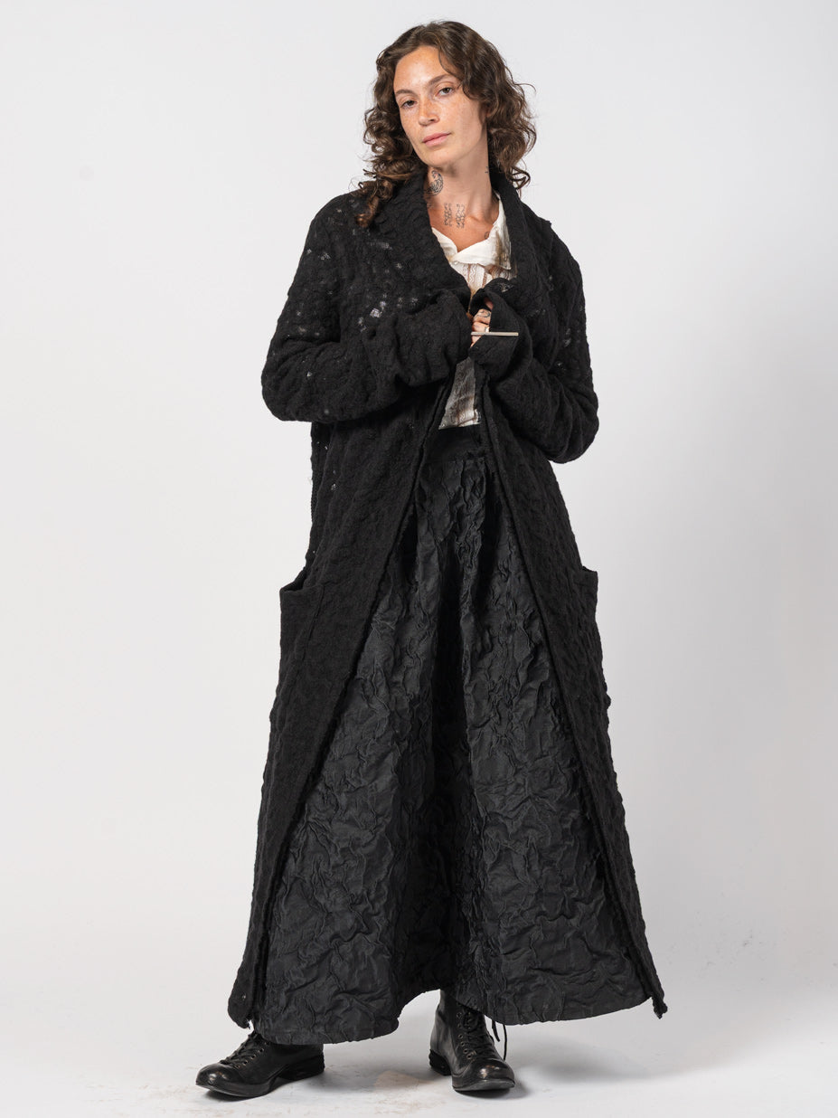 Long Textured Wool Coat - INN7