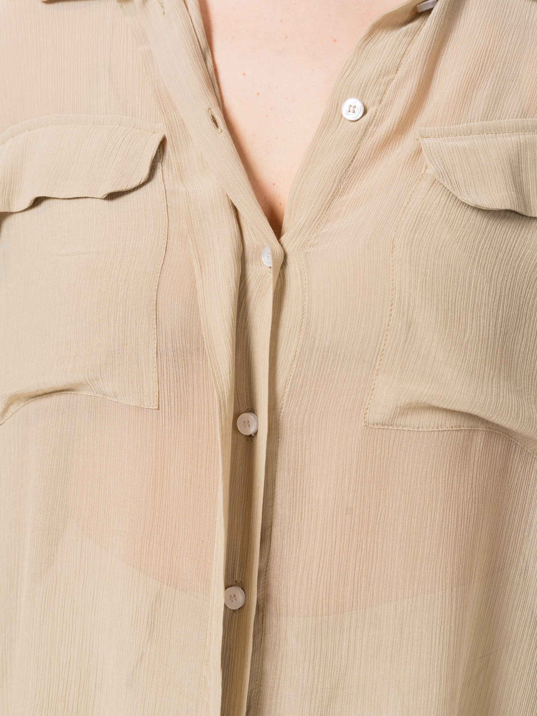 Sheer Relaxed Button-Up Shirt - INN7