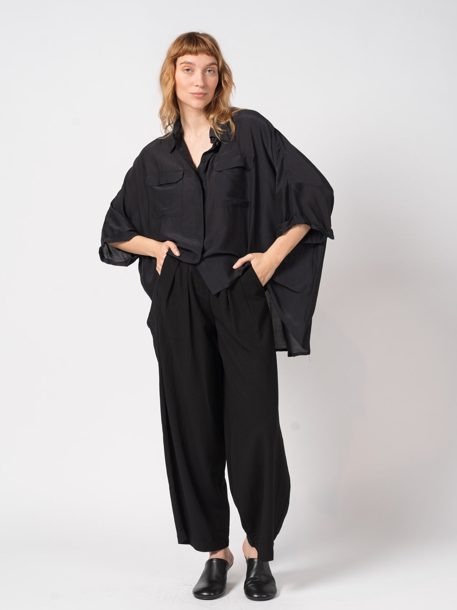 Oversized Silk-Blend Shirt - INN7