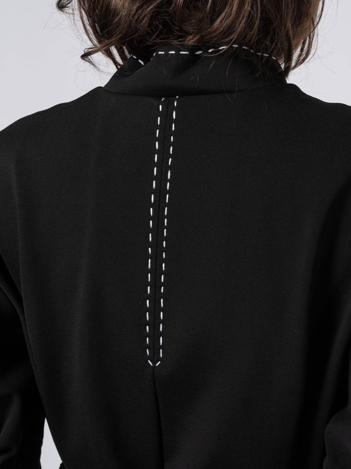 Belted Puff-Sleeve Tailored Coat