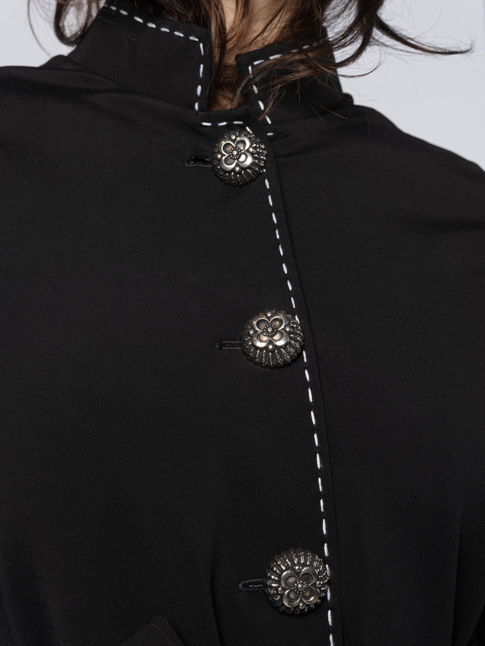 Belted Puff-Sleeve Tailored Coat