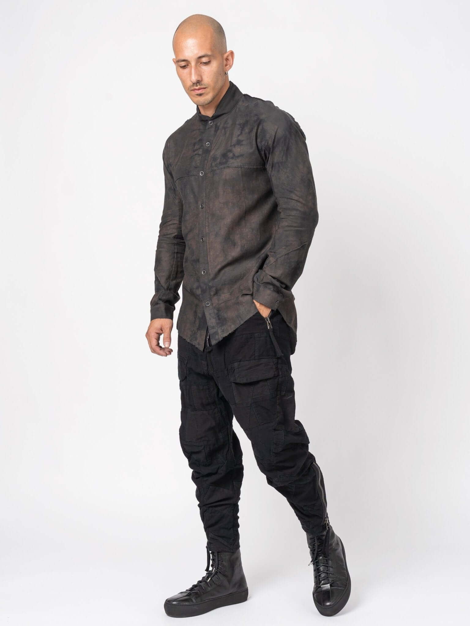 D.HYGEN Crack Random Stripe Jacquard Shirt - INN7