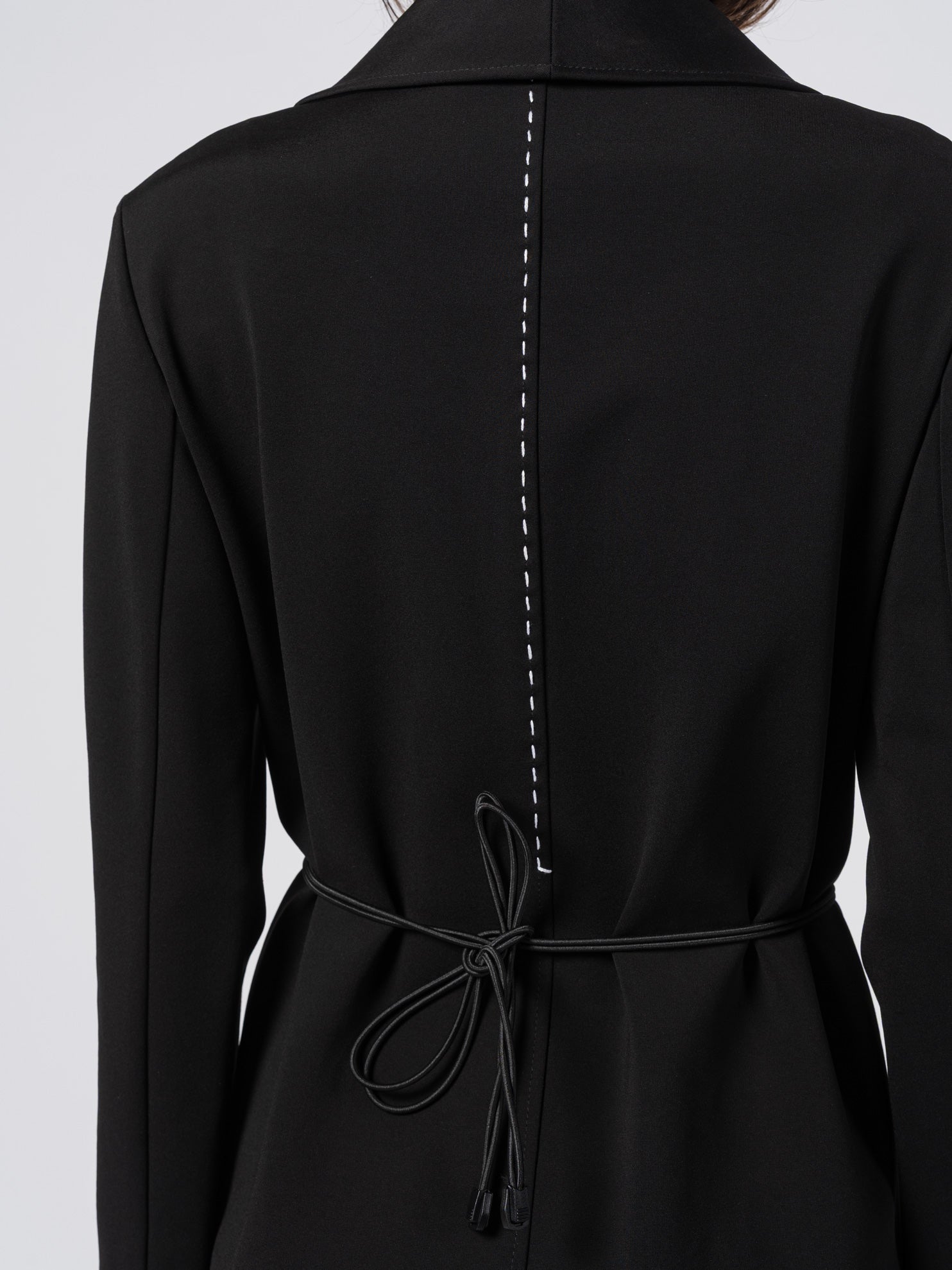 Lace-Up Tailored Long Coat