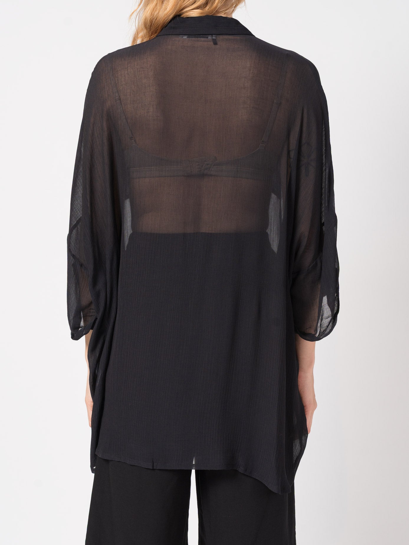 Sheer Button-Up Shirt - INN7