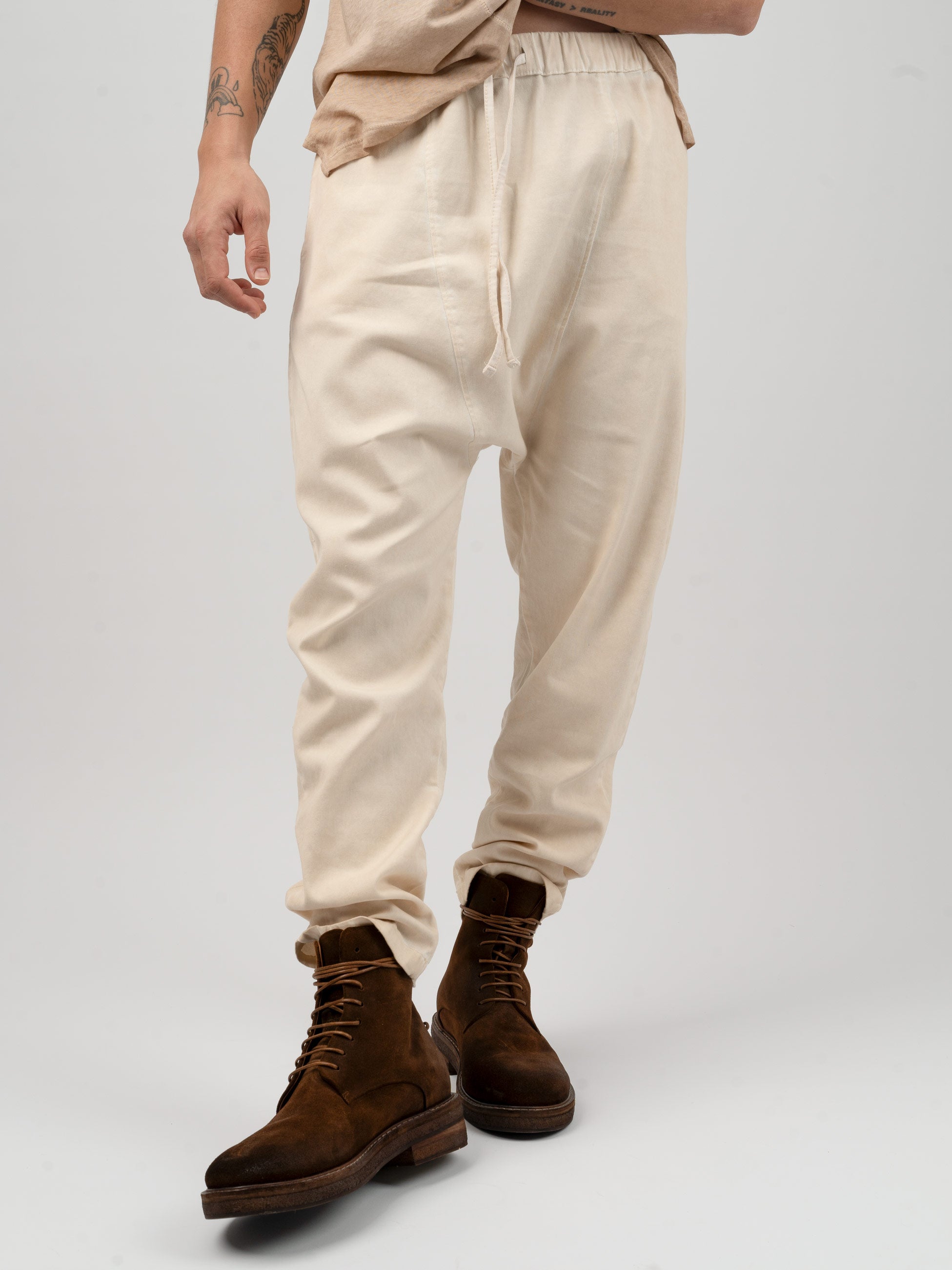 Drop Crotch Drill Cotton Pants - INN7