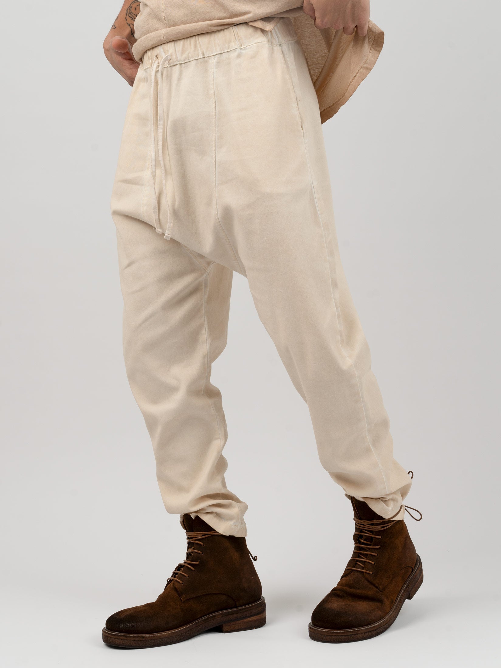 Drop Crotch Drill Cotton Pants - INN7