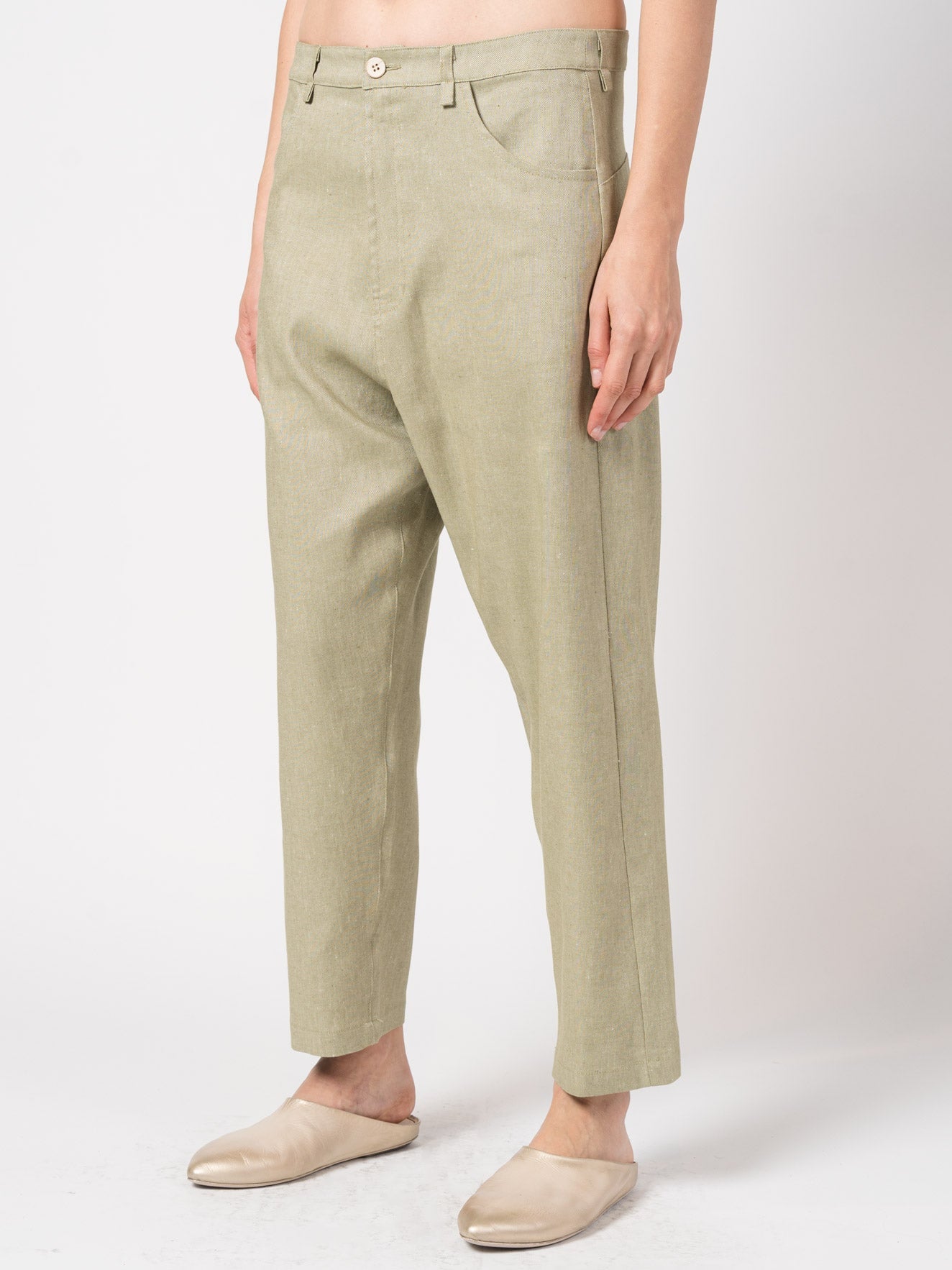 Tapered Linen-Blend Trousers - INN7