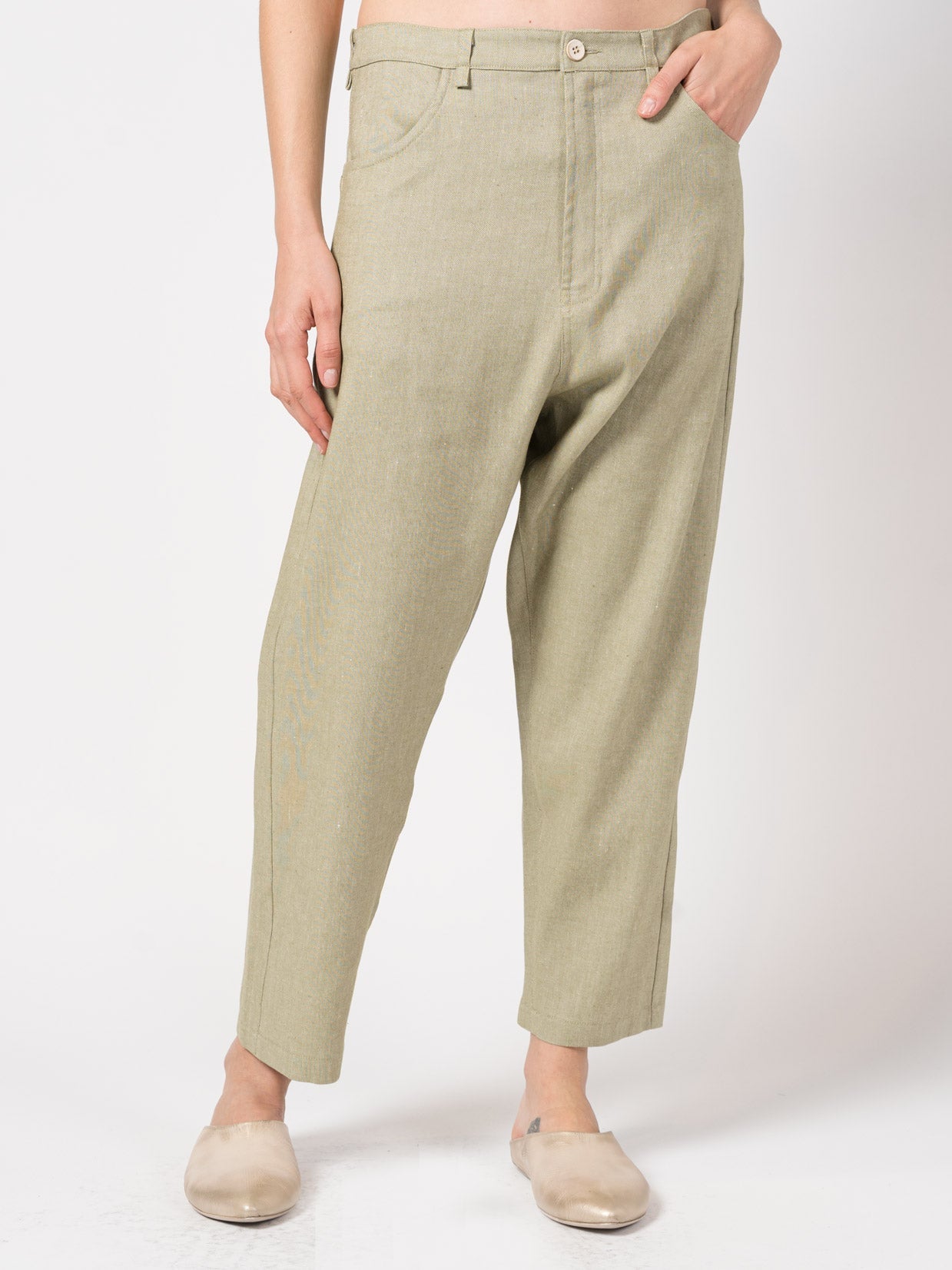 Tapered Linen-Blend Trousers - INN7
