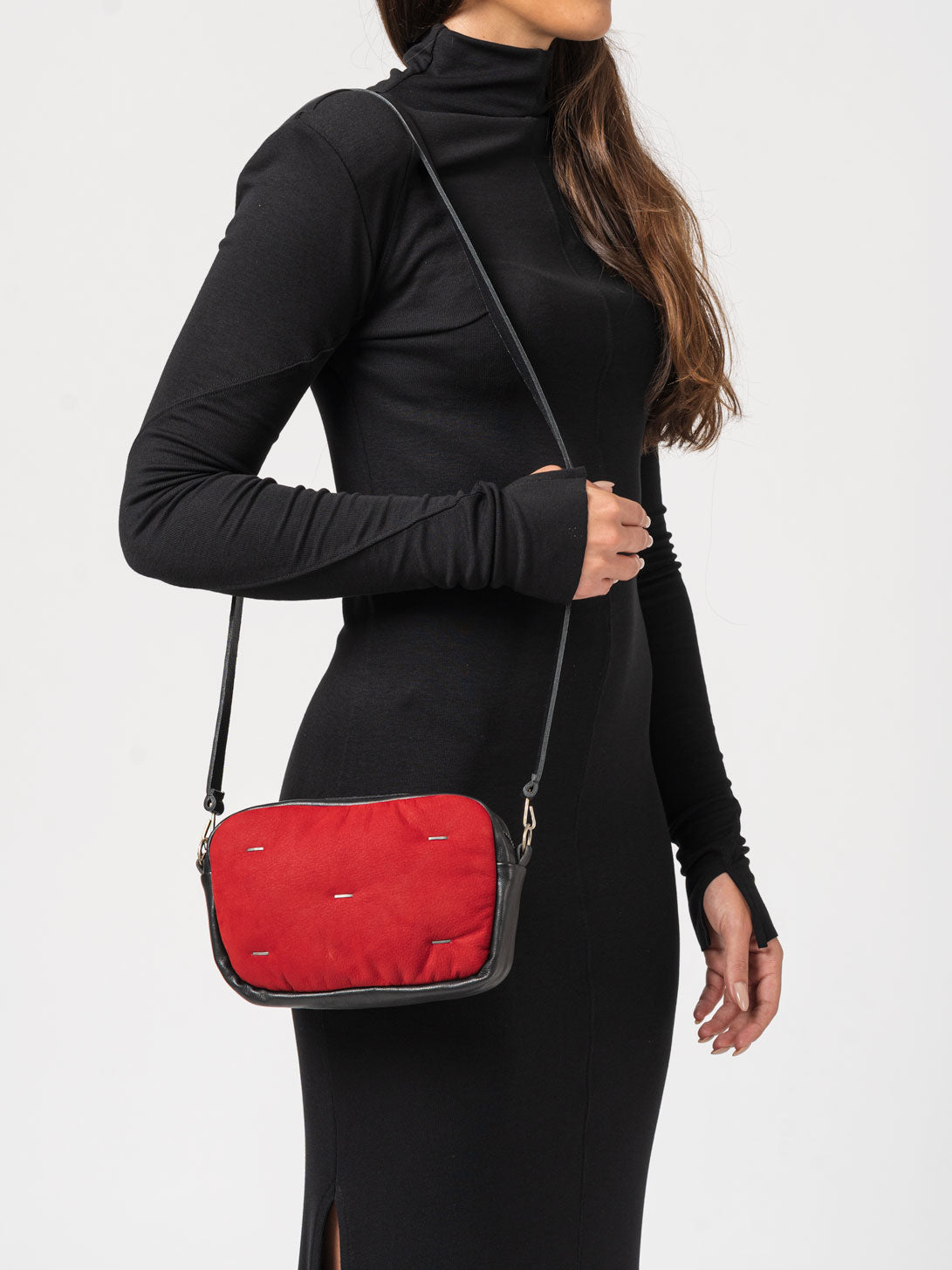 Silver Staples Padded Crossbody Bag - INN7