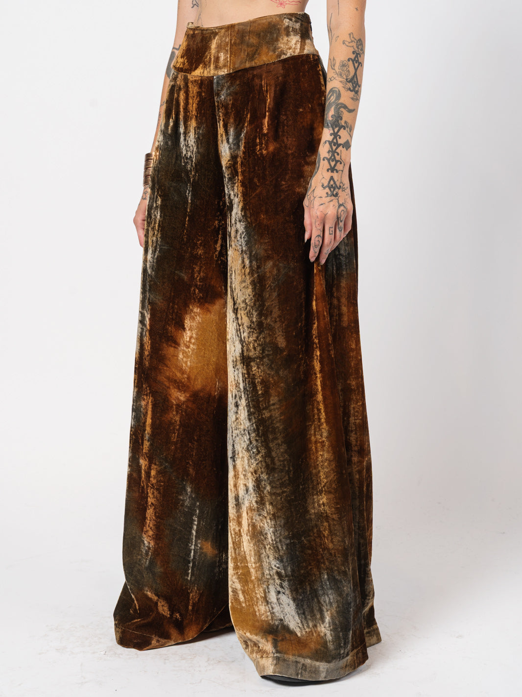 Velvet Wide-Leg Pants