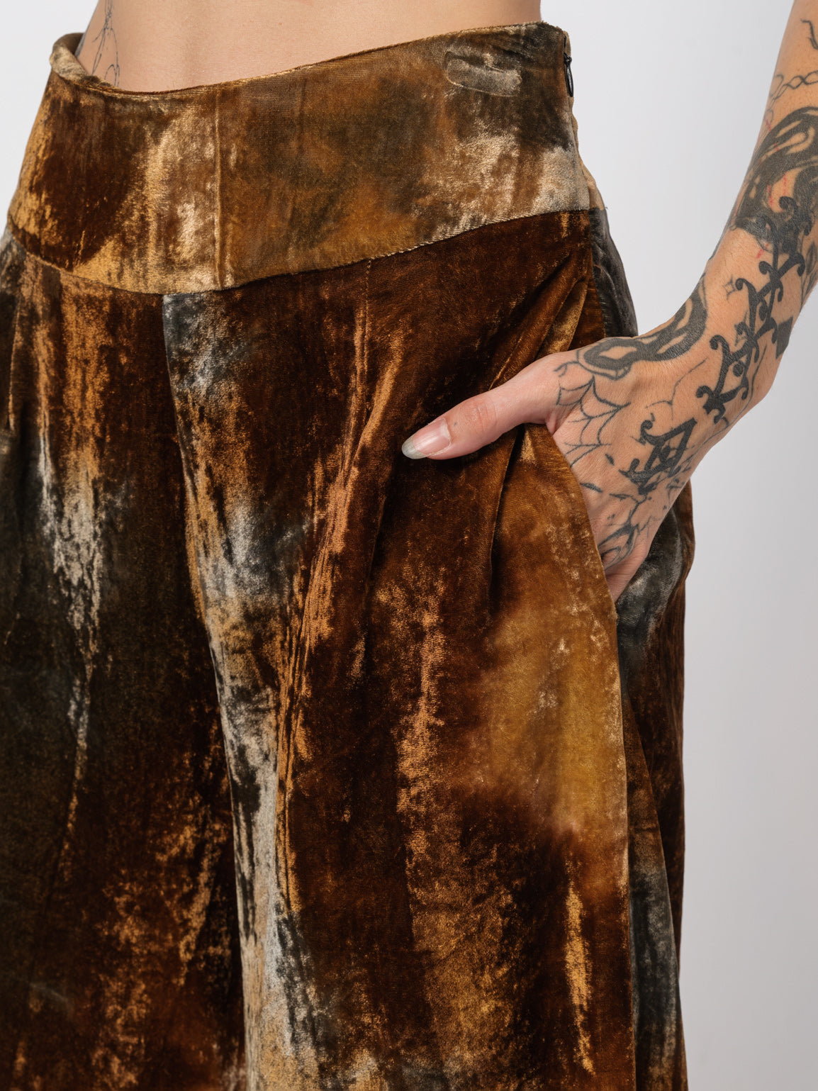 Velvet Wide-Leg Pants
