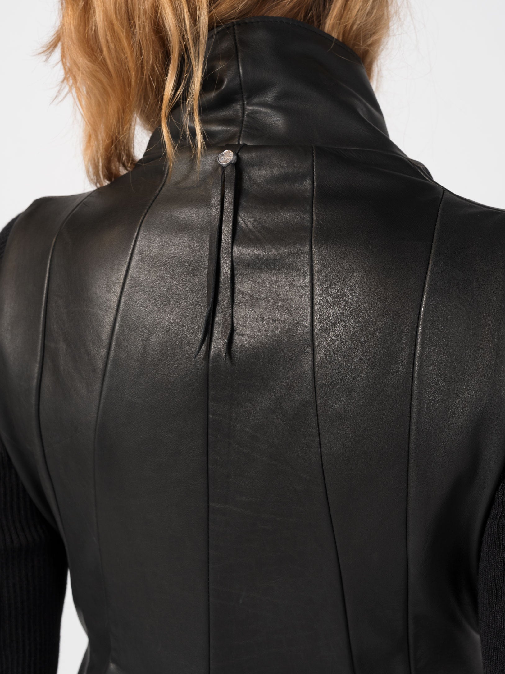 Leather Vest with Wool Sleeves - INN7