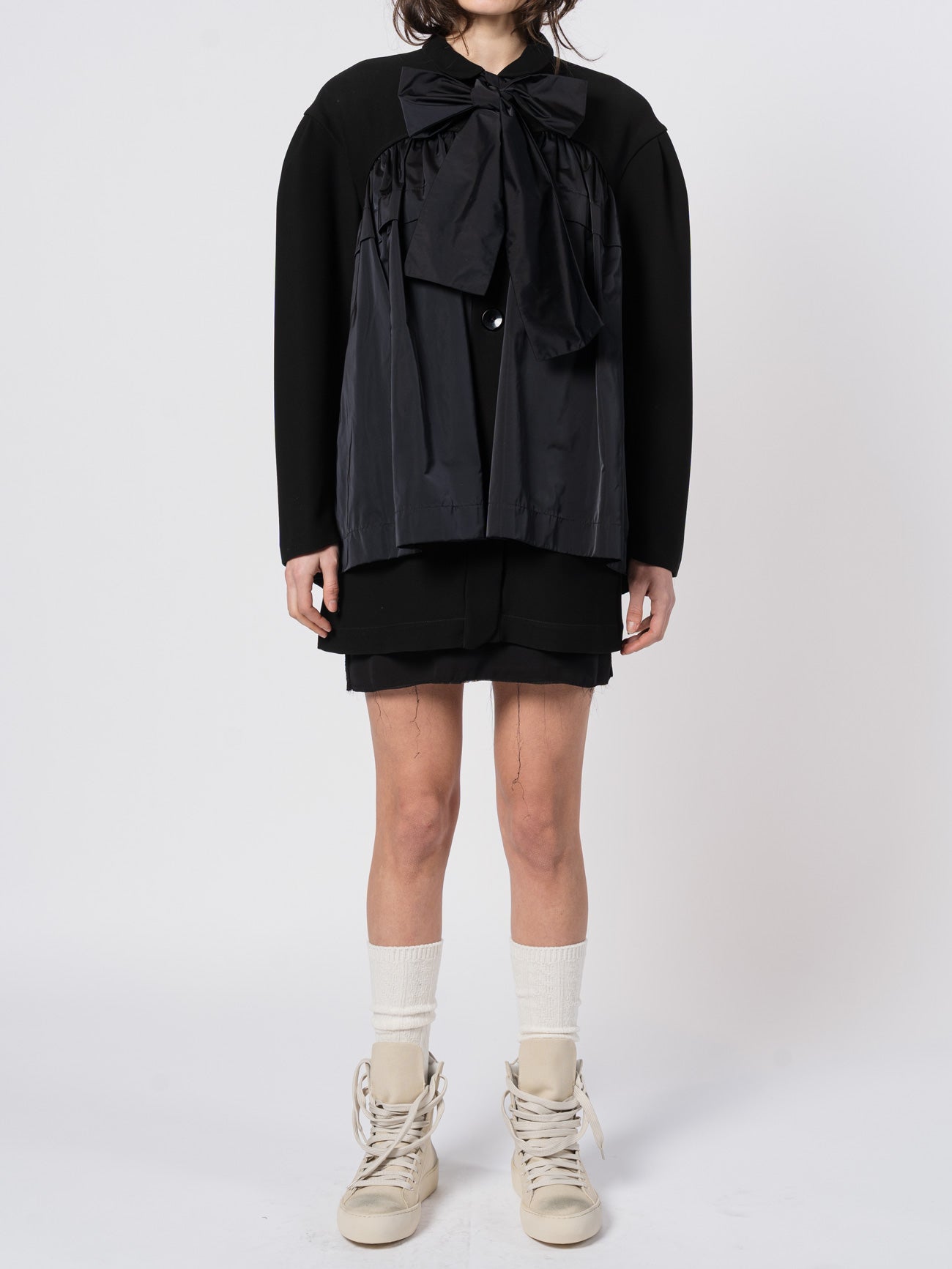 Structured Bow-Detail Layered Top