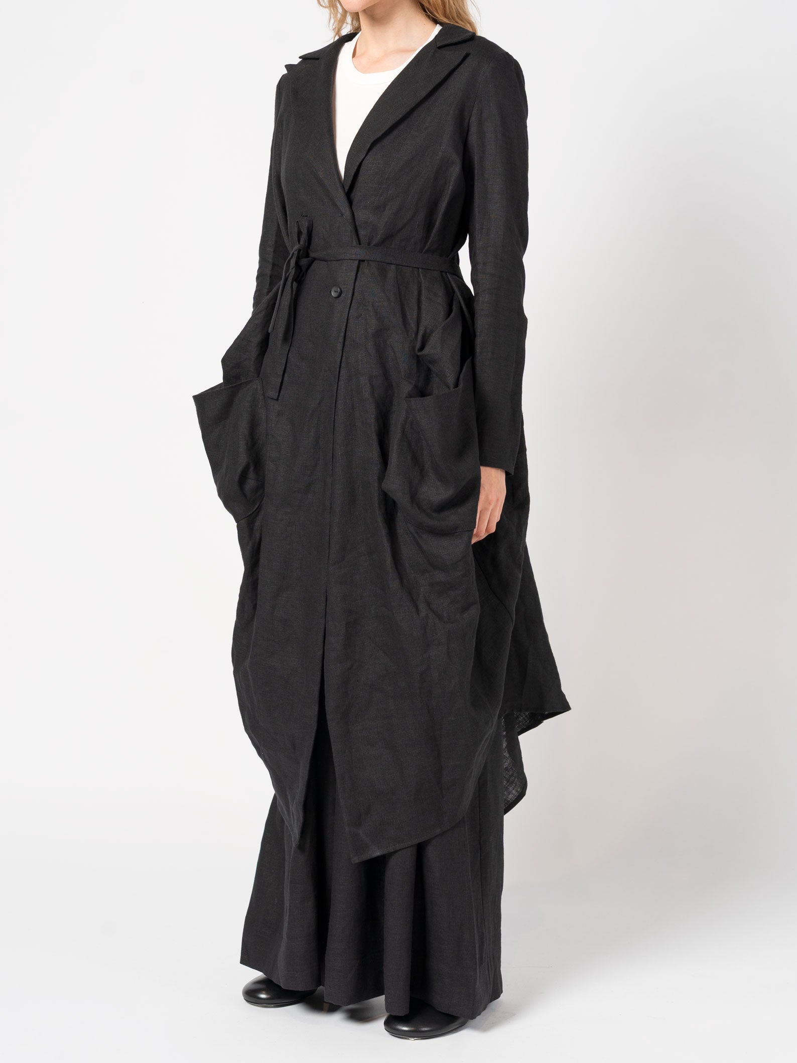 Linen Belted Coat - INN7