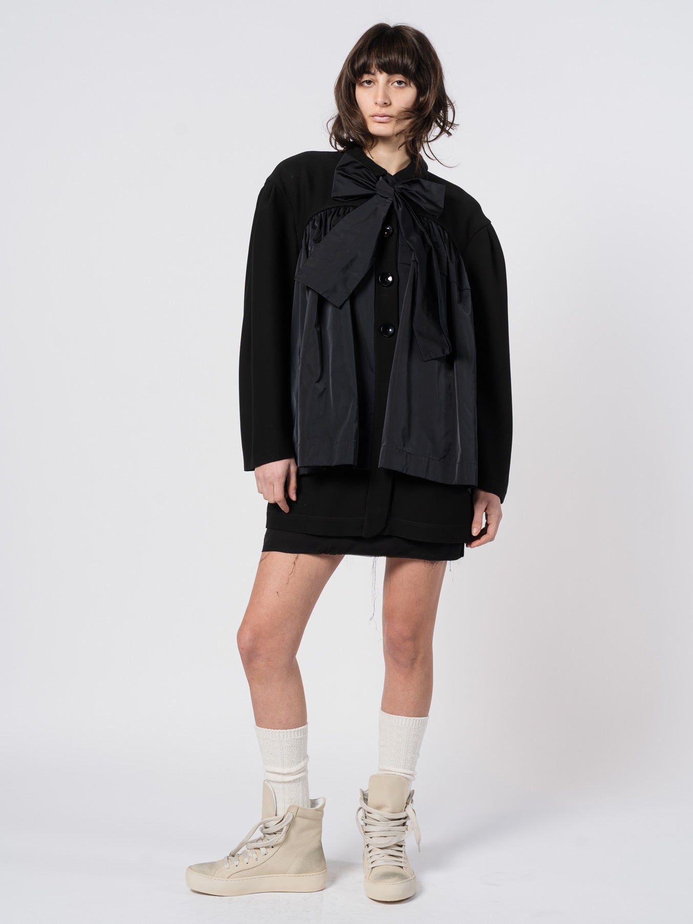 Structured Bow-Detail Layered Top