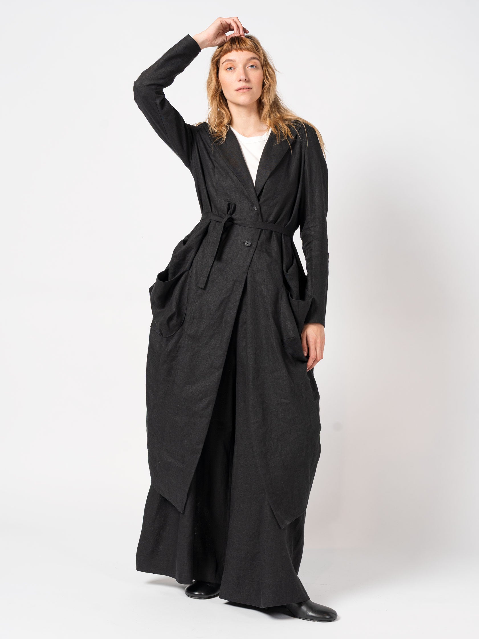 Linen Belted Coat - INN7