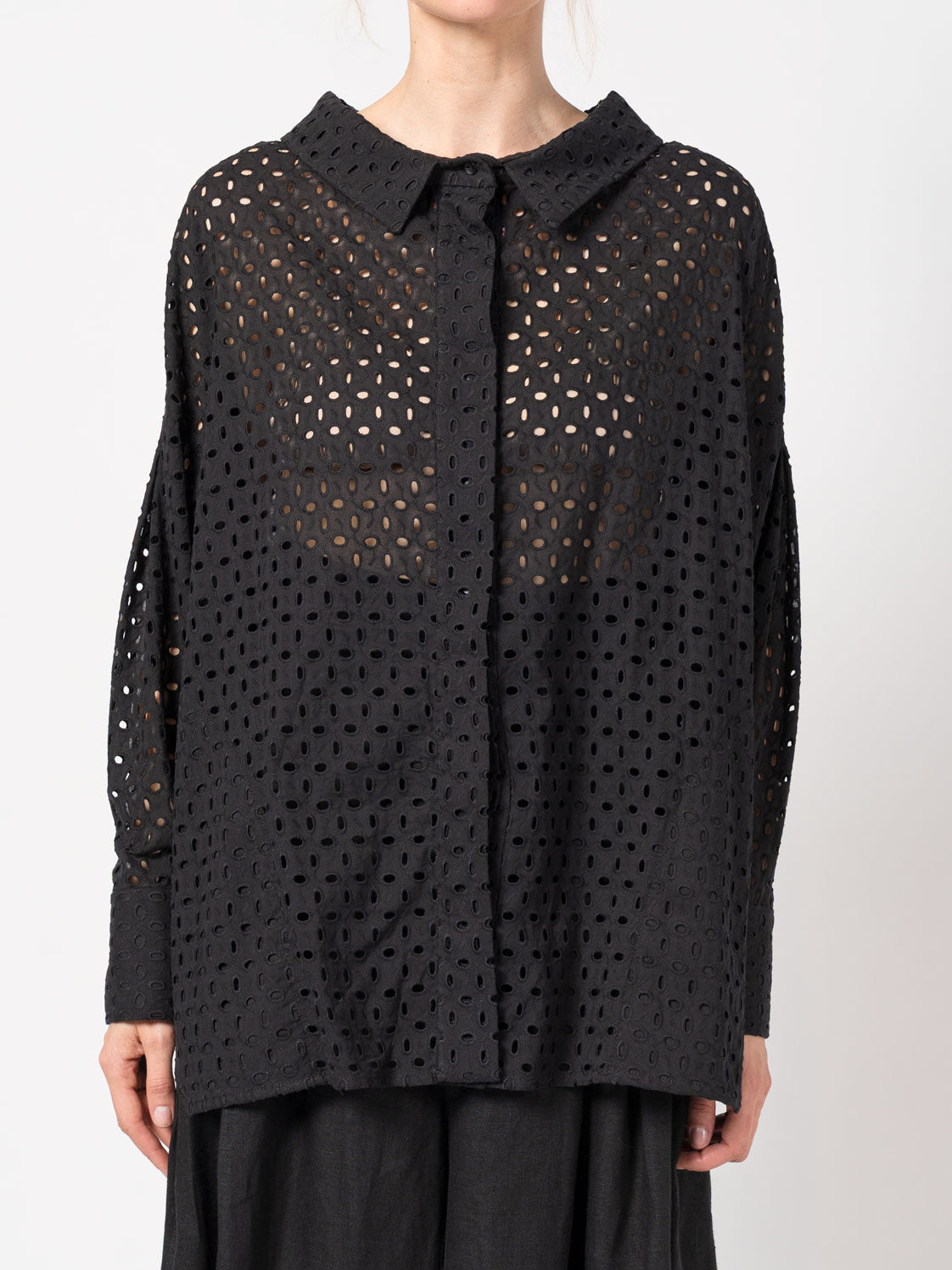Oversized Cut-Out Cotton Shirt - INN7