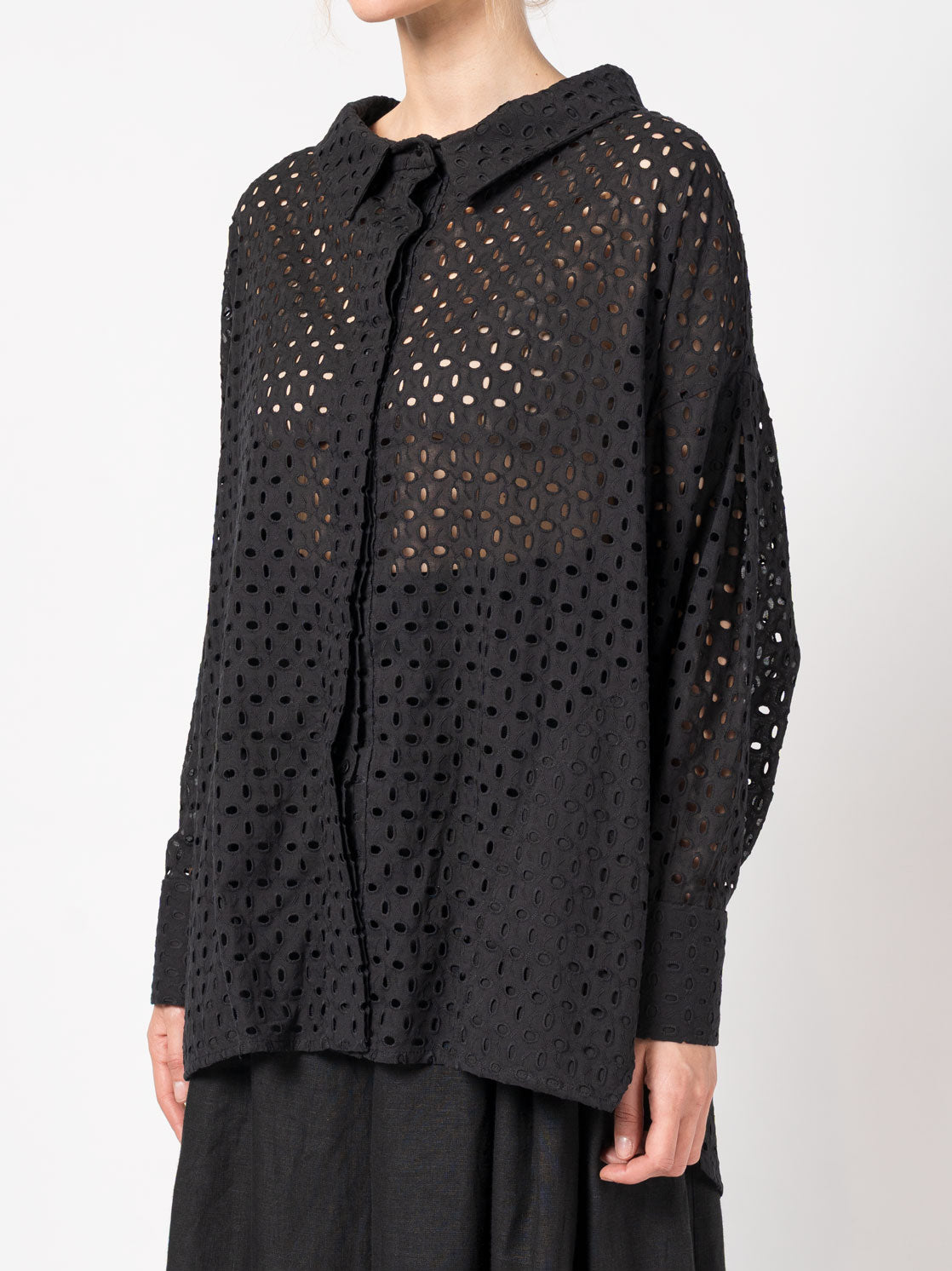Oversized Cut-Out Cotton Shirt - INN7