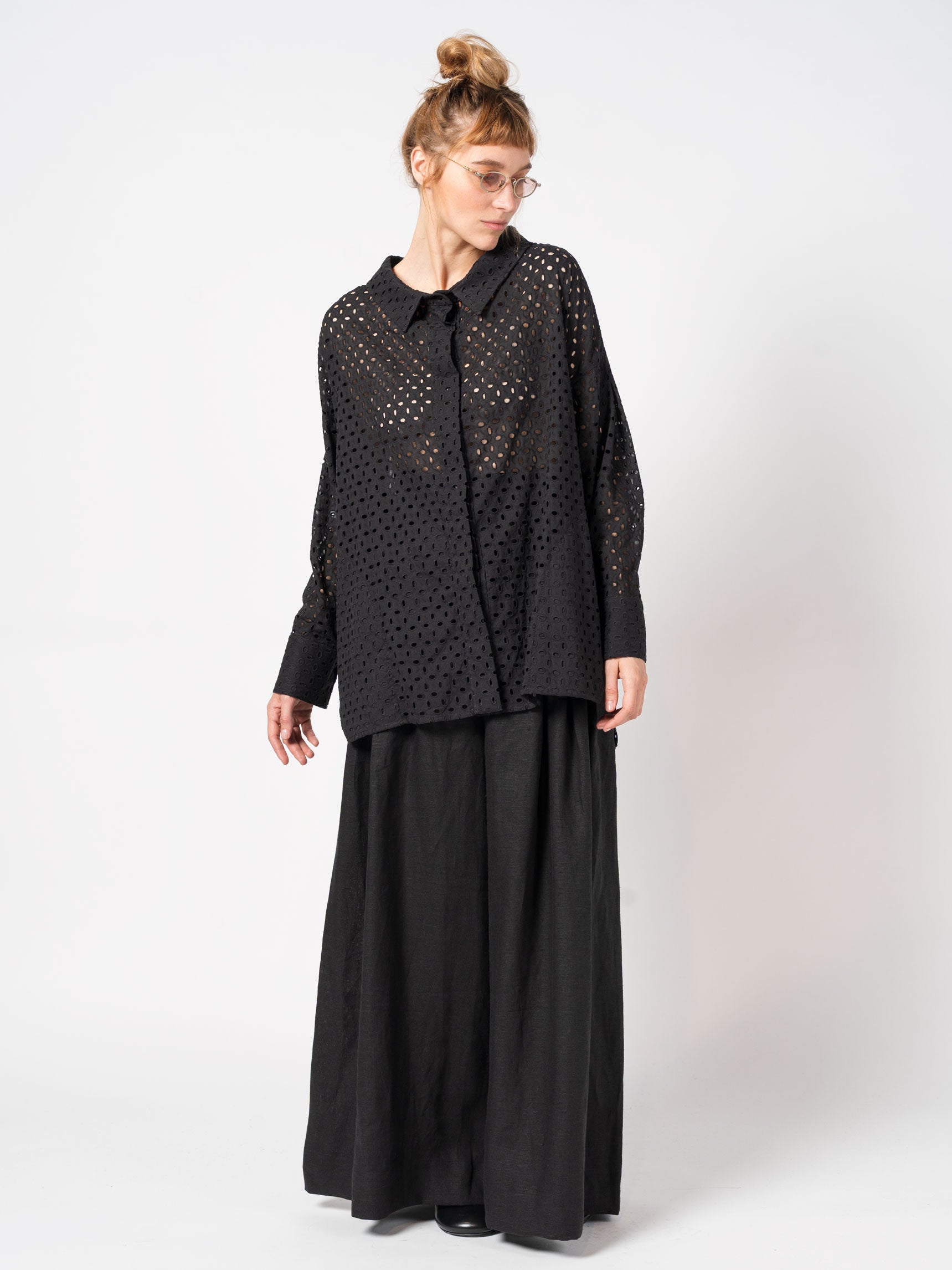 Oversized Cut-Out Cotton Shirt - INN7