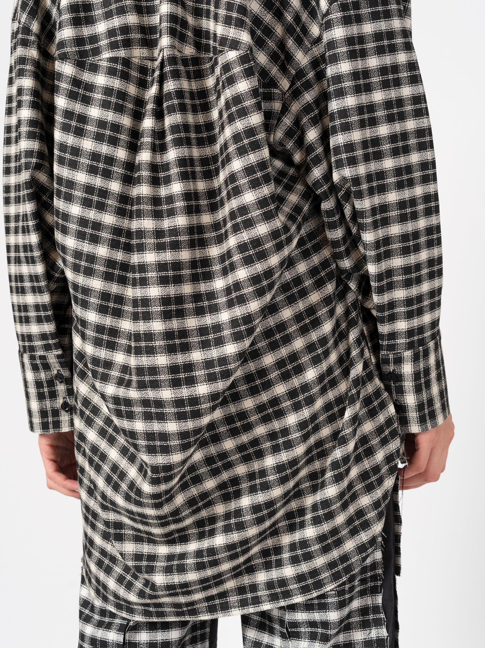 Oversized Plaid Cotton Shirt - INN7