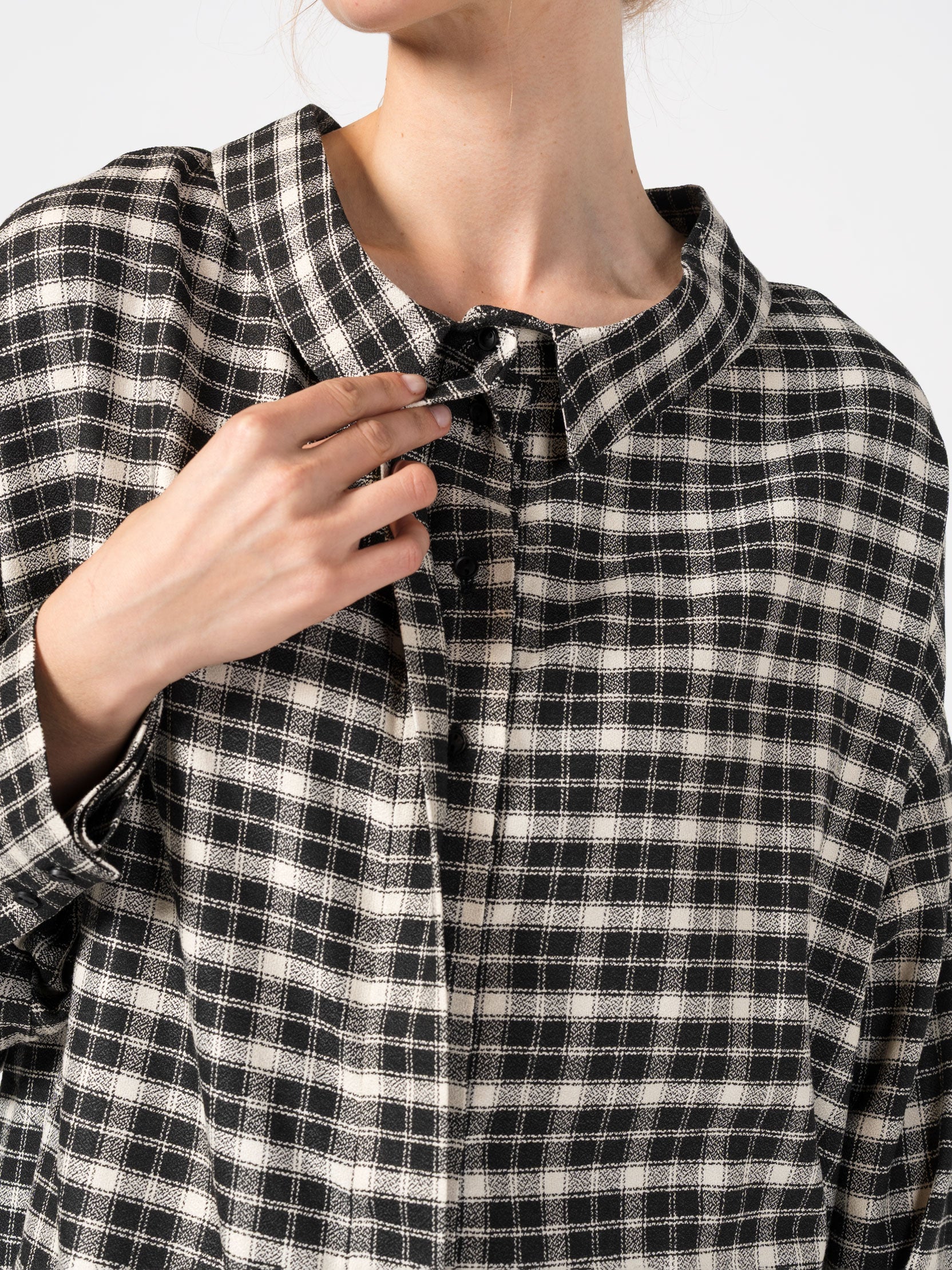 Oversized Plaid Cotton Shirt - INN7