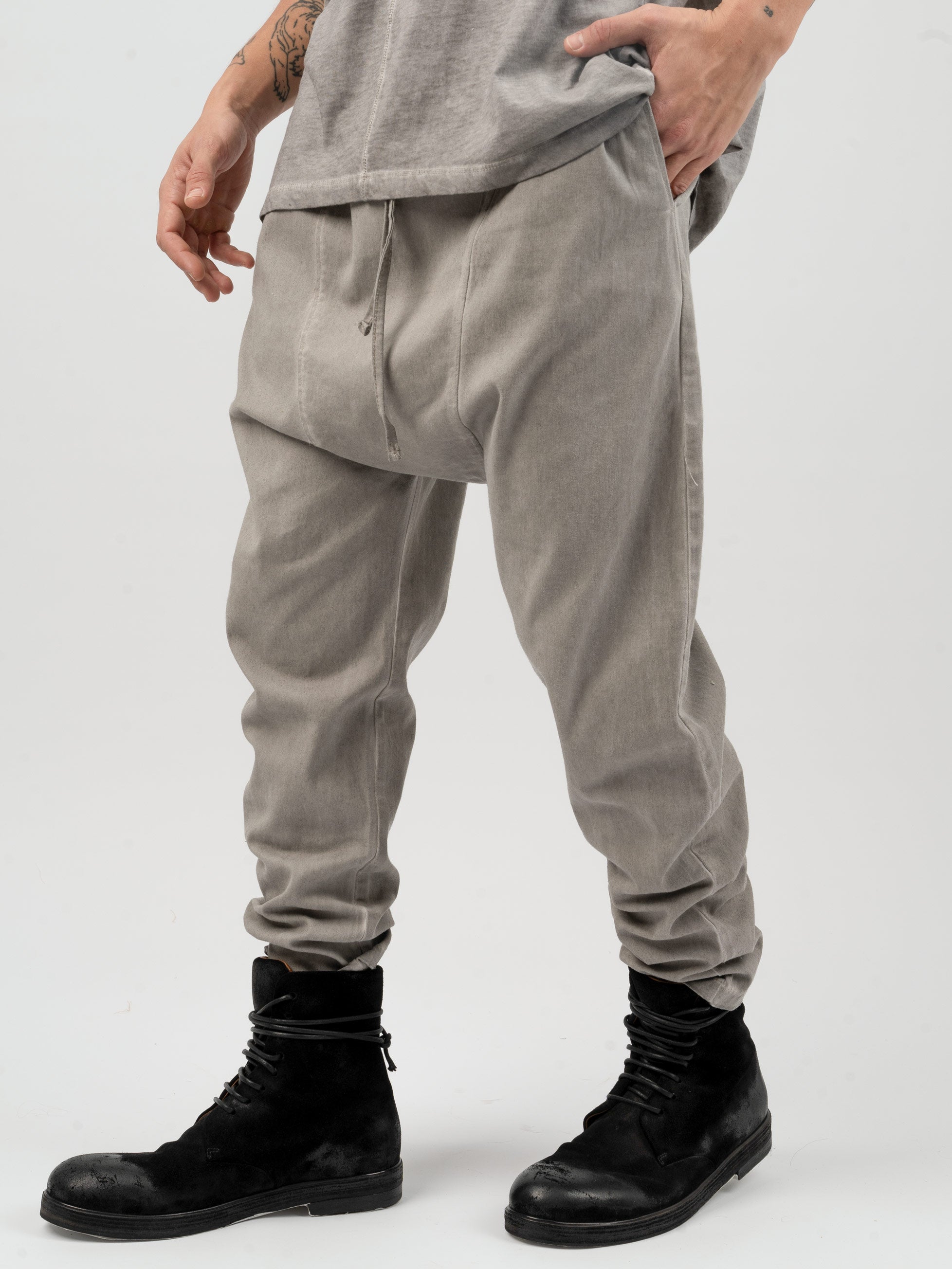 Drop Crotch Drill Cotton Pants - INN7