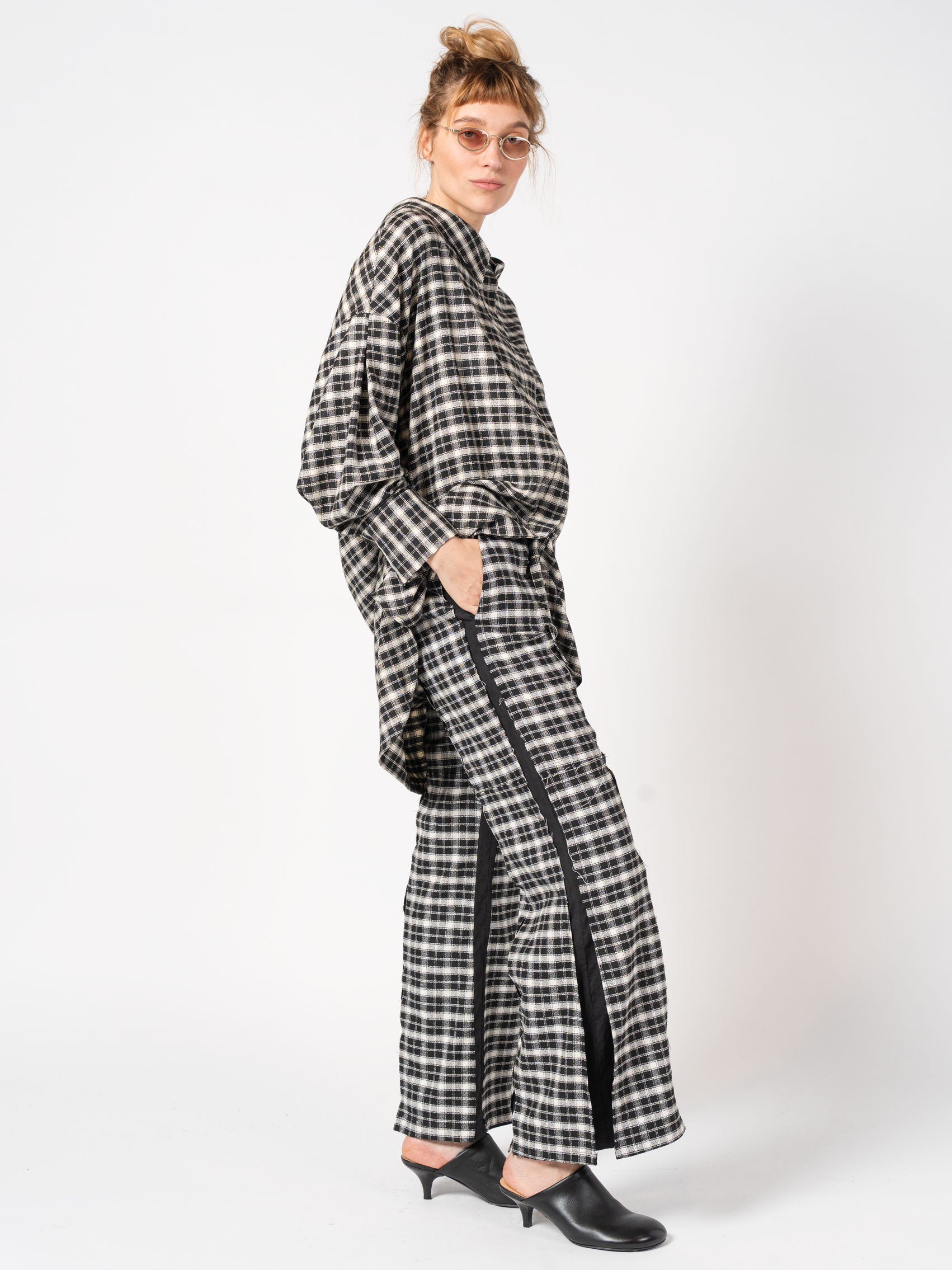 Oversized Plaid Cotton Shirt - INN7