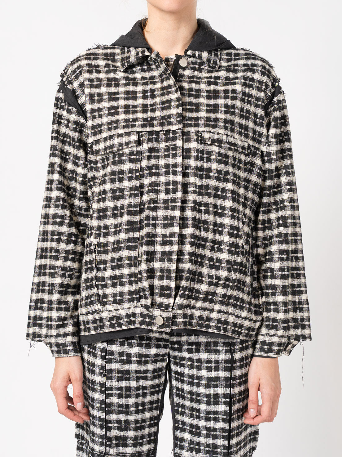 Two-Layer Cotton Jacket with Hood - INN7