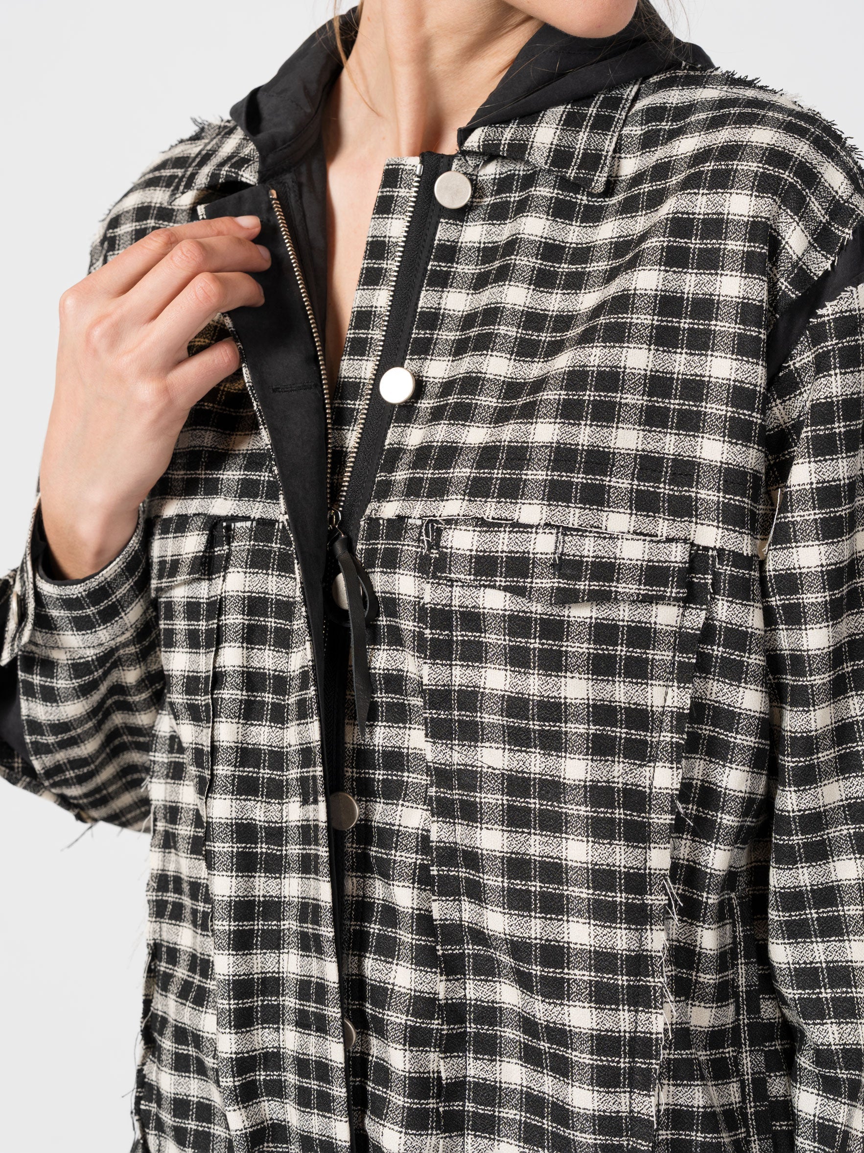 Two-Layer Cotton Jacket with Hood