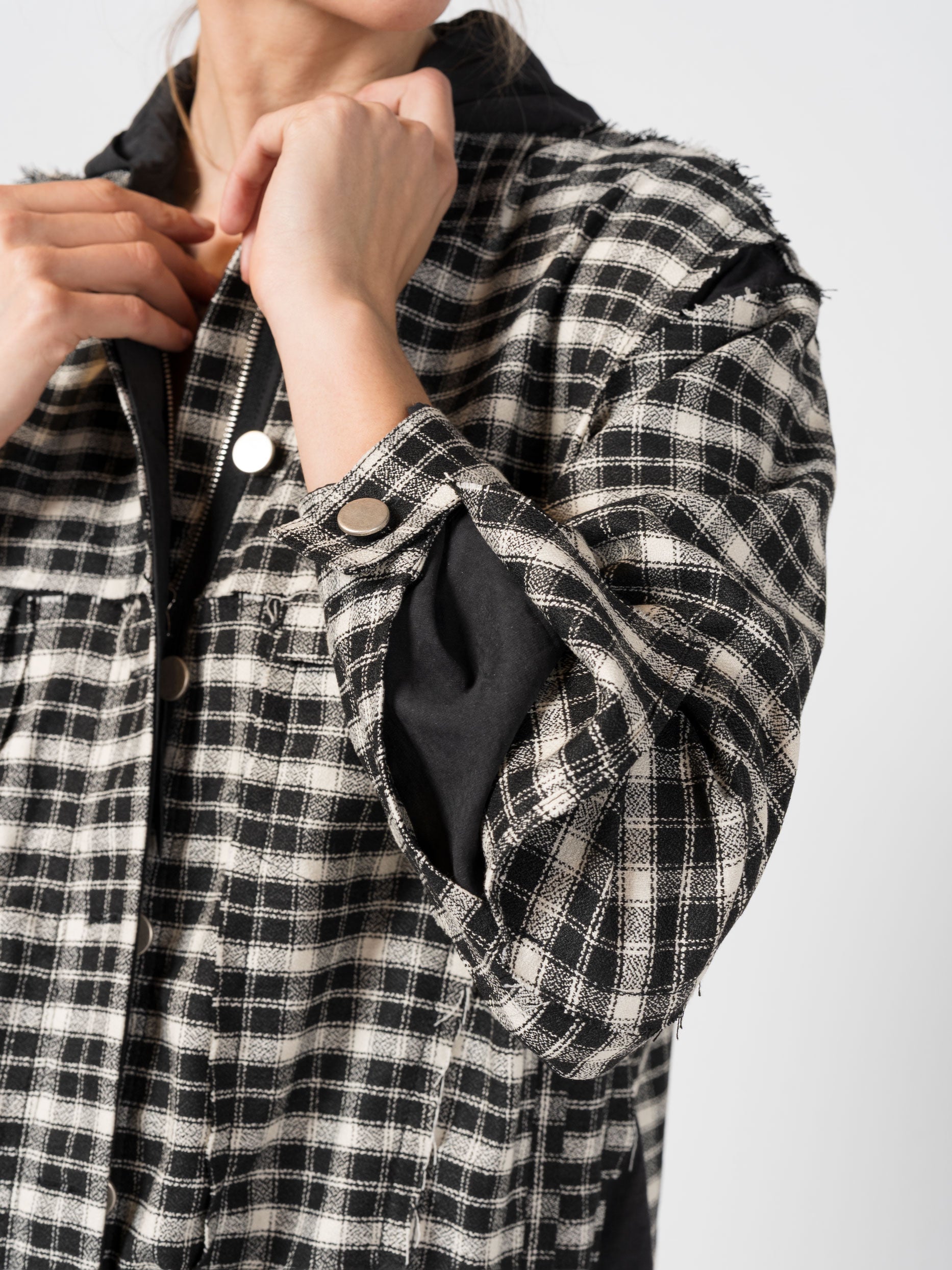 Two-Layer Cotton Jacket with Hood