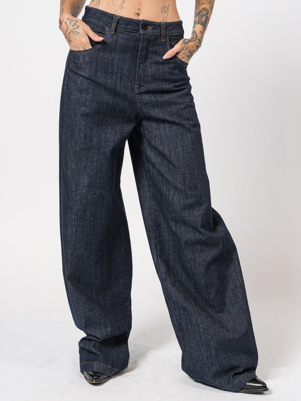 Wide-Leg Denim Pants - INN7