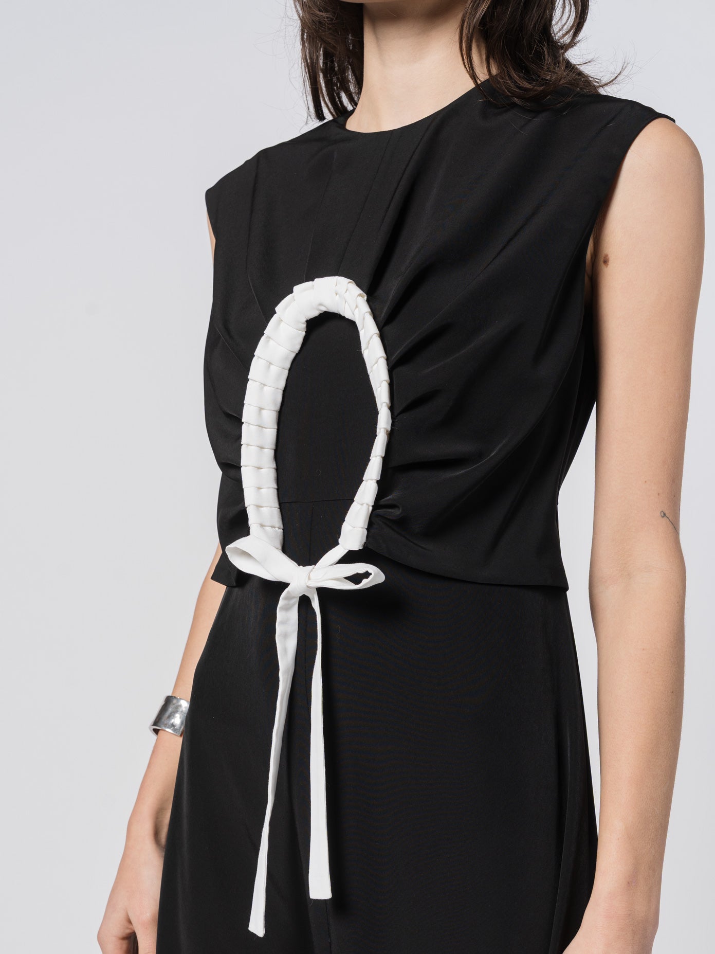 Midi Dress with Pleated Motif