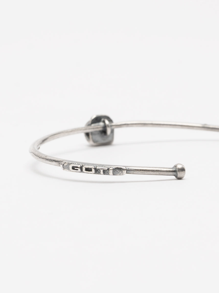 Silver Cuff Bracelet with Black Zircon - INN7