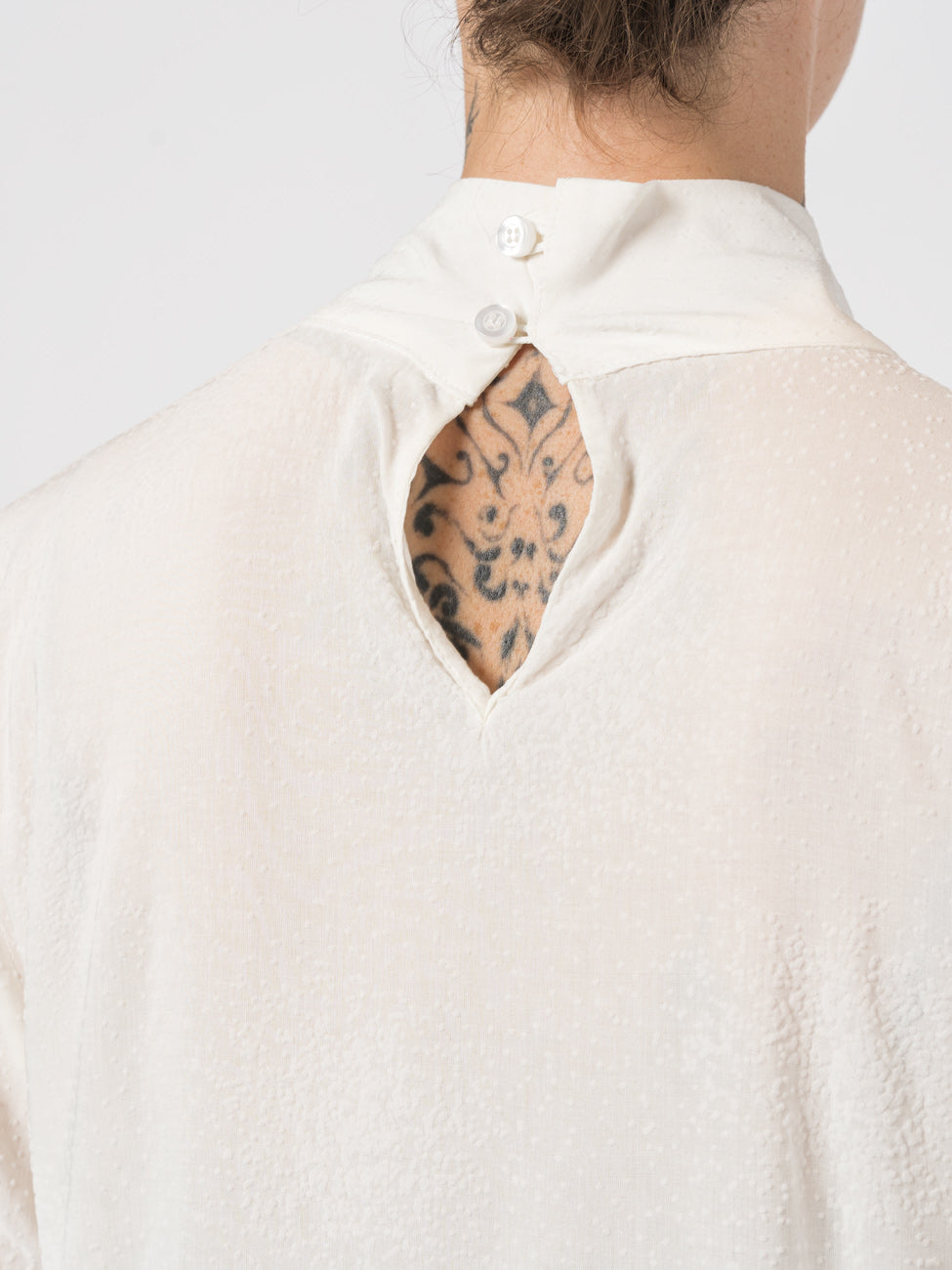 High-Neck Textured Long Dress - INN7