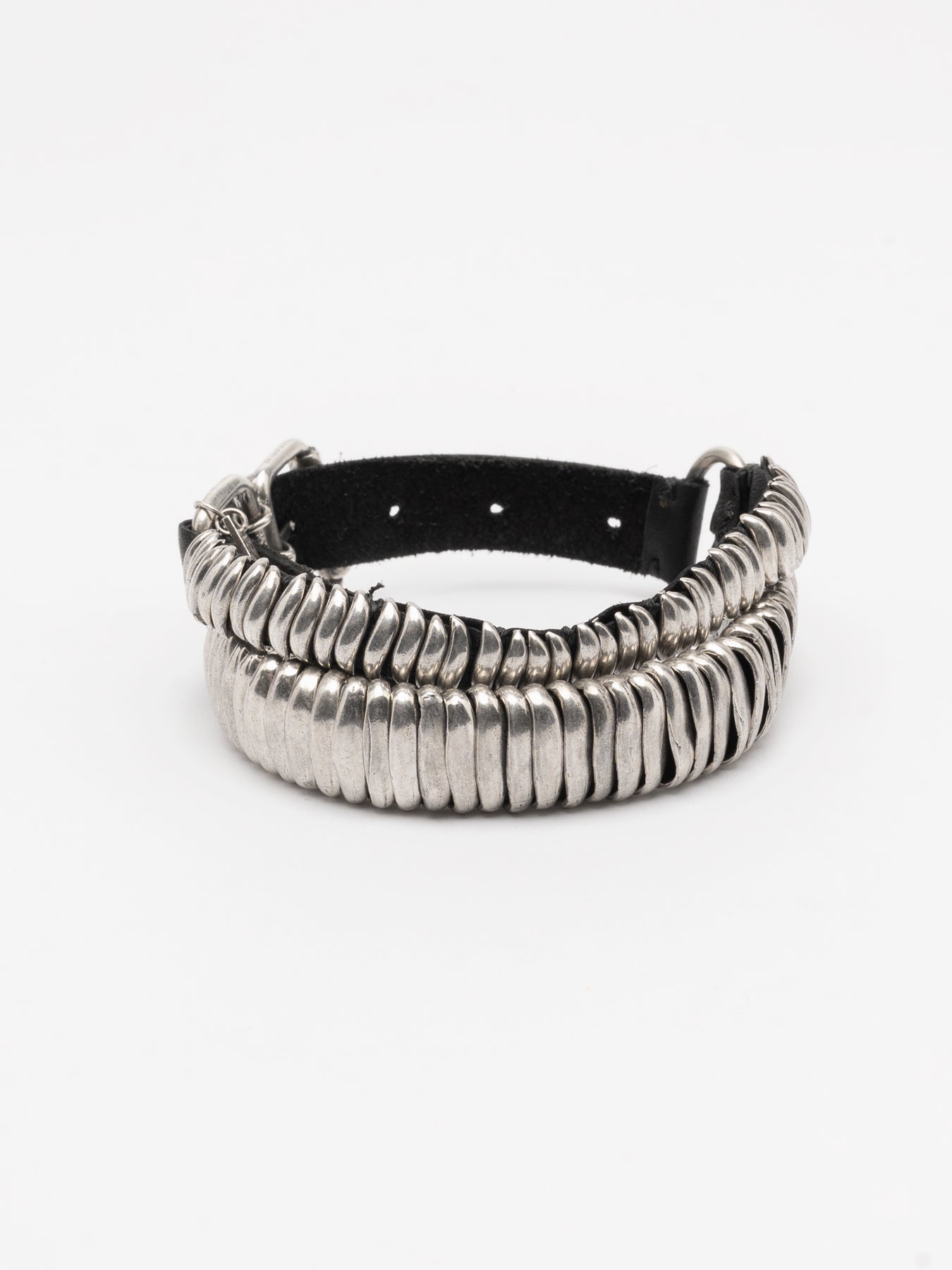 Layered Silver and Leather Bracelet - INN7