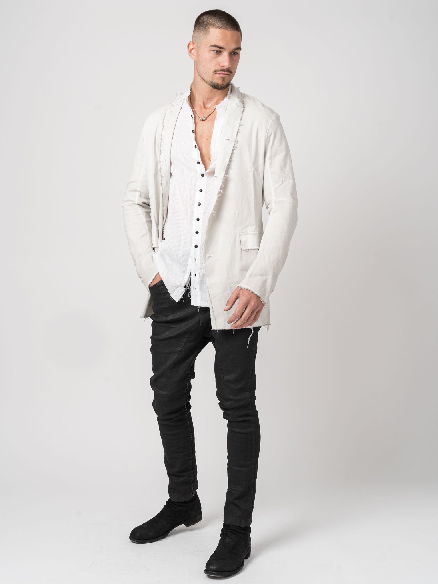 Frayed Edge Cotton Blazer - INN7