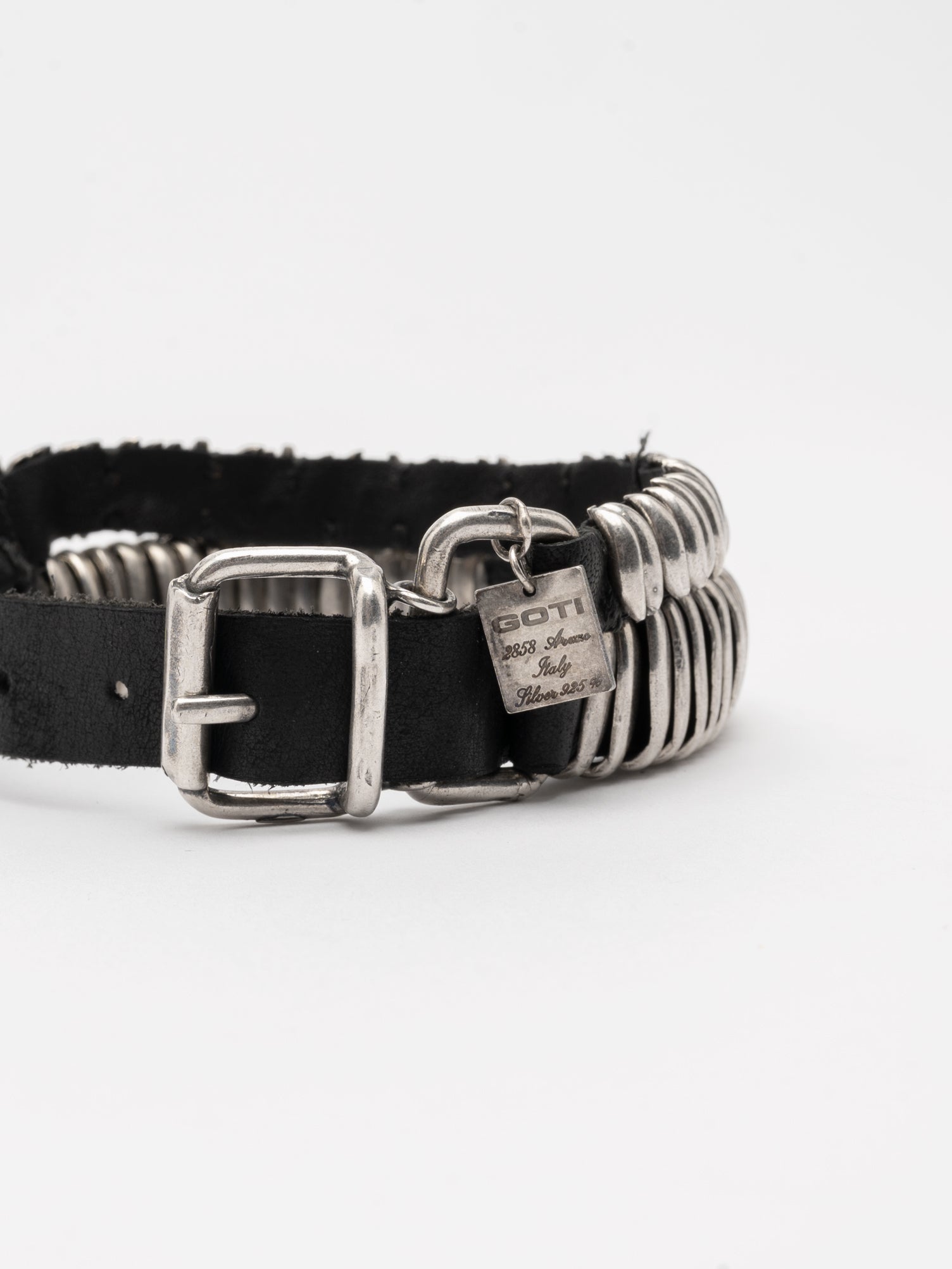 Layered Silver and Leather Bracelet