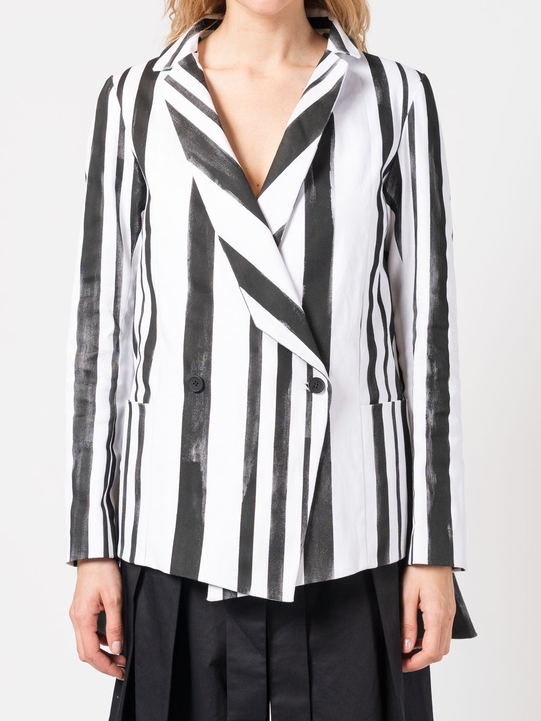 Stripe-Painted Suit Jacket - INN7
