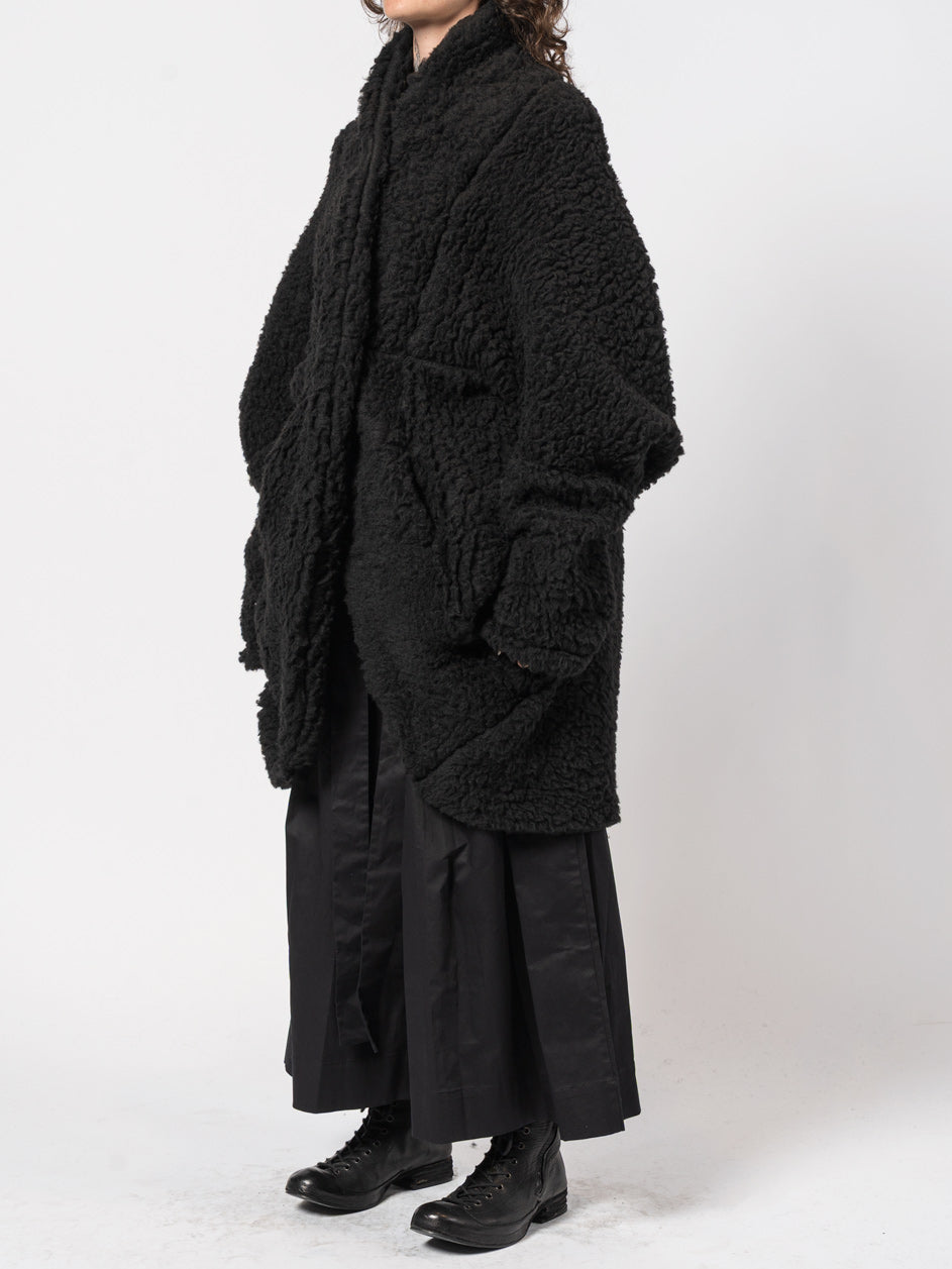 Textured Wool-Blend Coat